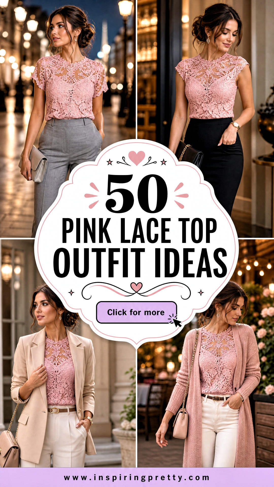 50 Pink Lace Top Outfit Ideas for Romantic Evening Style - 50 Pink Lace Top Outfit Ideas for Romantic Evening Style