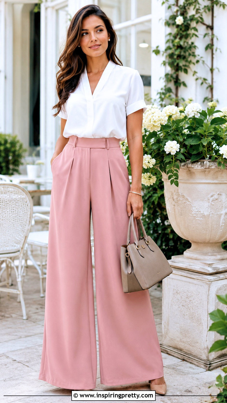 Pink Palazzo Pants With White Blouse - 50 palazzo and top styles