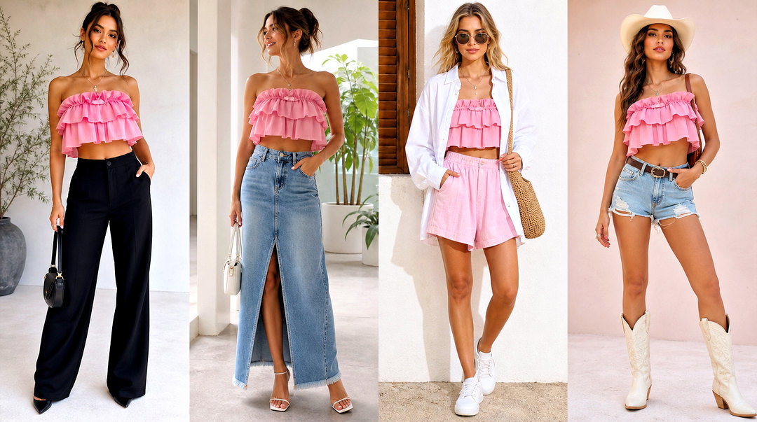 25 Pink Ruffle Crop Top Outfit Ideas for Sweet Summer Looks