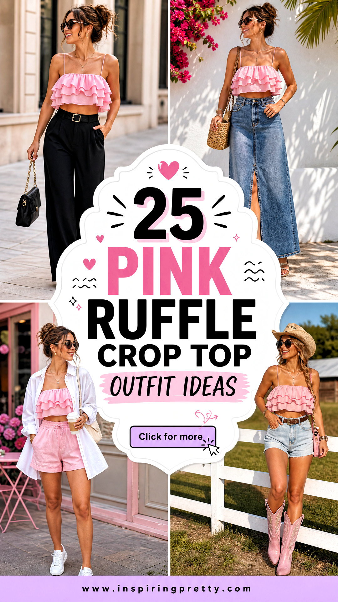 25 Pink Ruffle Crop Top Outfit Ideas for Sweet Summer Looks - 25 Pink Ruffle Crop Top Outfit Ideas for Sweet Summer Looks