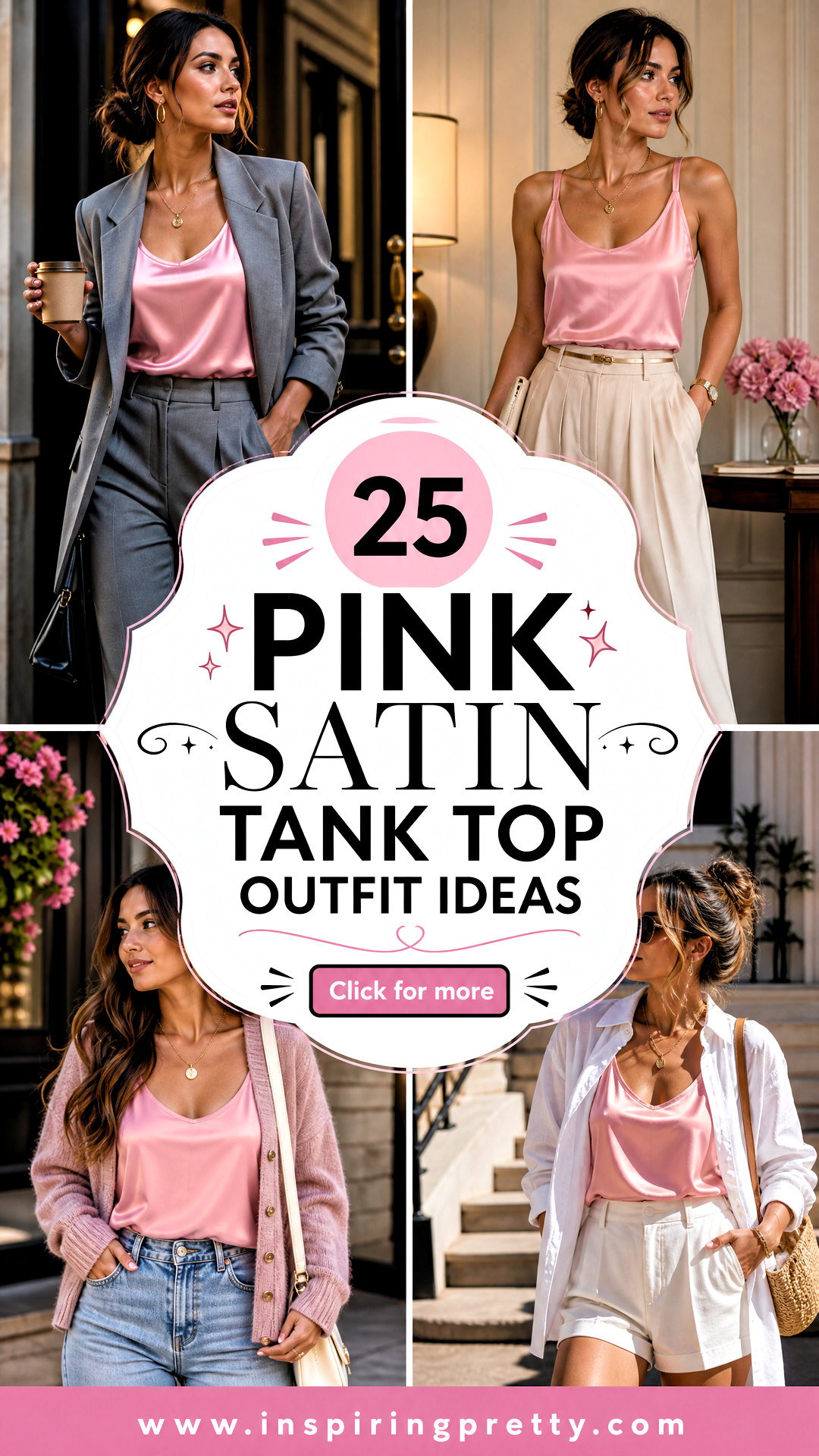 25 Pink Satin Tank Top Outfit Ideas for Sleek Evening Looks - 25 Pink Satin Tank Top Outfit Ideas for Sleek Evening Looks