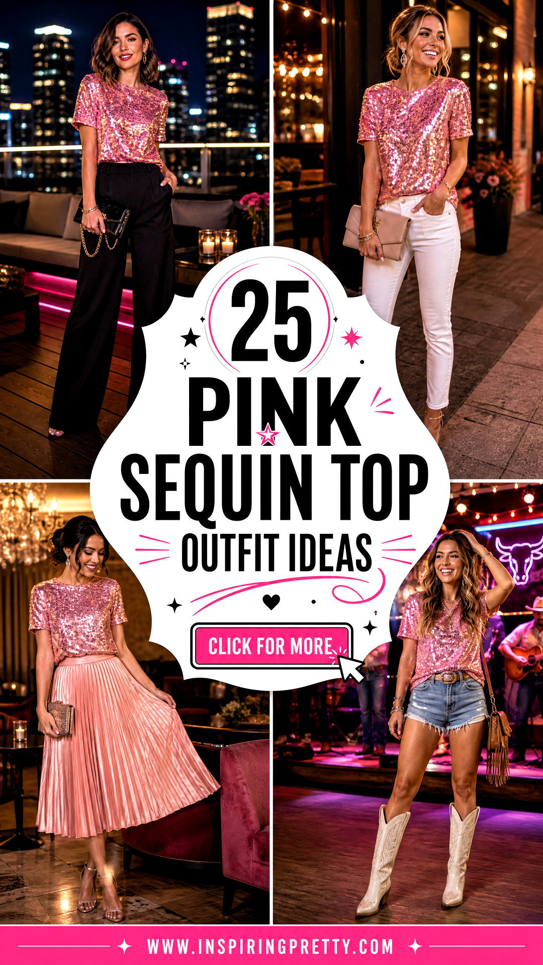 25 Pink Sequin Top Outfit Ideas for Unforgettable Party Nights - 25 Pink Sequin Top Outfit Ideas for Unforgettable Party Nights