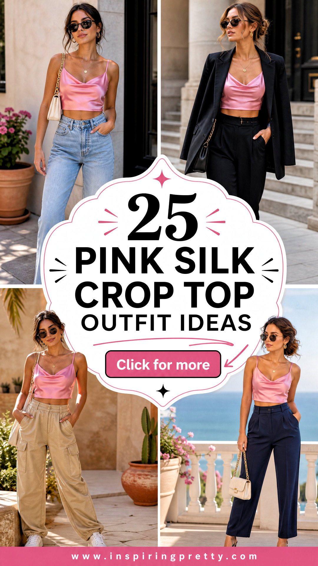 25 Pink Silk Crop Top Outfit Ideas for Chic Summer Style - 25 Pink Silk Crop Top Outfit Ideas for Chic Summer Style