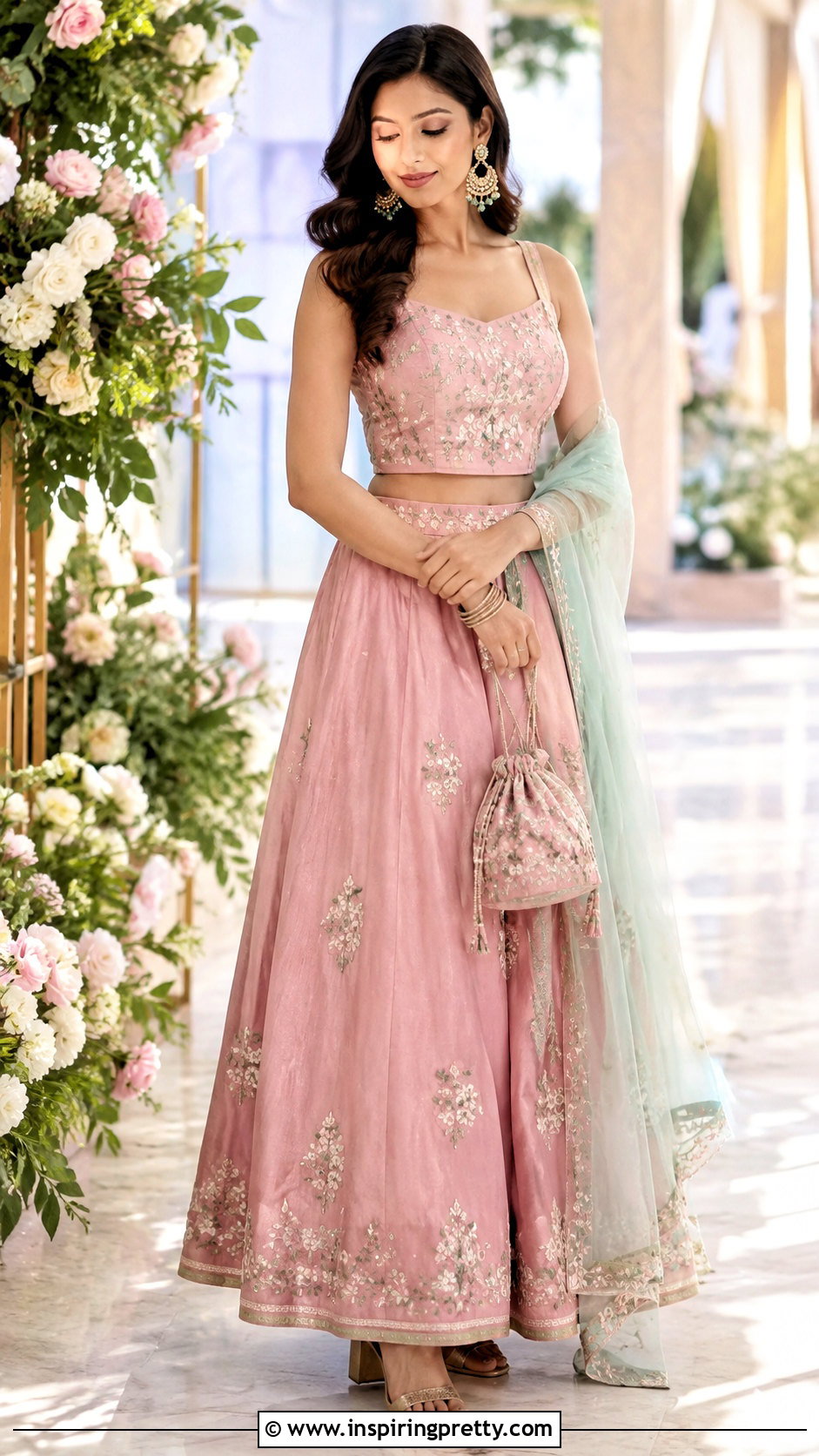 Pink Skirt And Crop Top For Bridesmaid - 50 skirt and crop top indian weddings