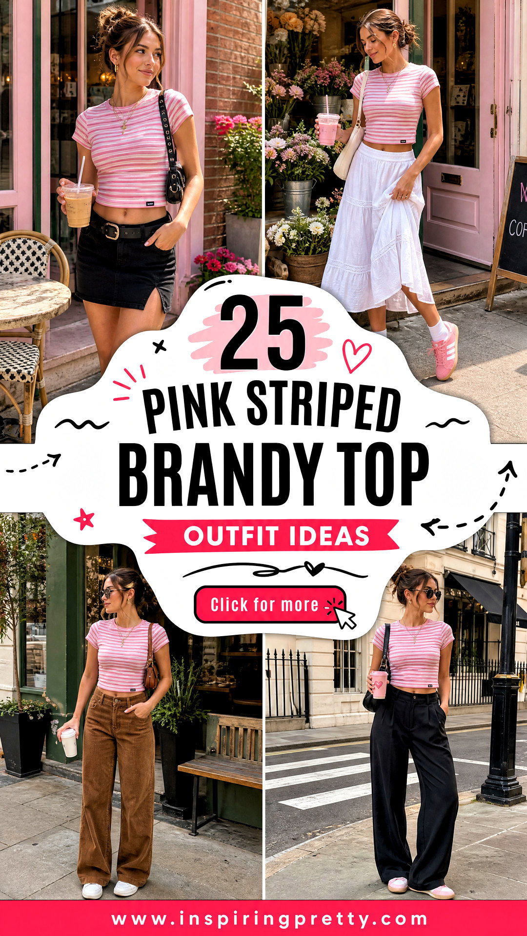 25 Pink Striped Brandy Top Outfit Ideas for Trendy Weekends - 25 Pink Striped Brandy Top Outfit Ideas for Trendy Weekends