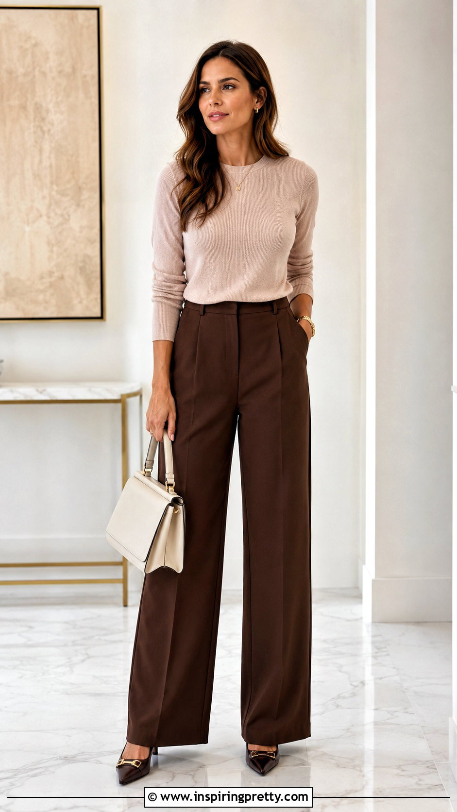 Pink Top With Brown Pants - 50 pink tops outfit ideas