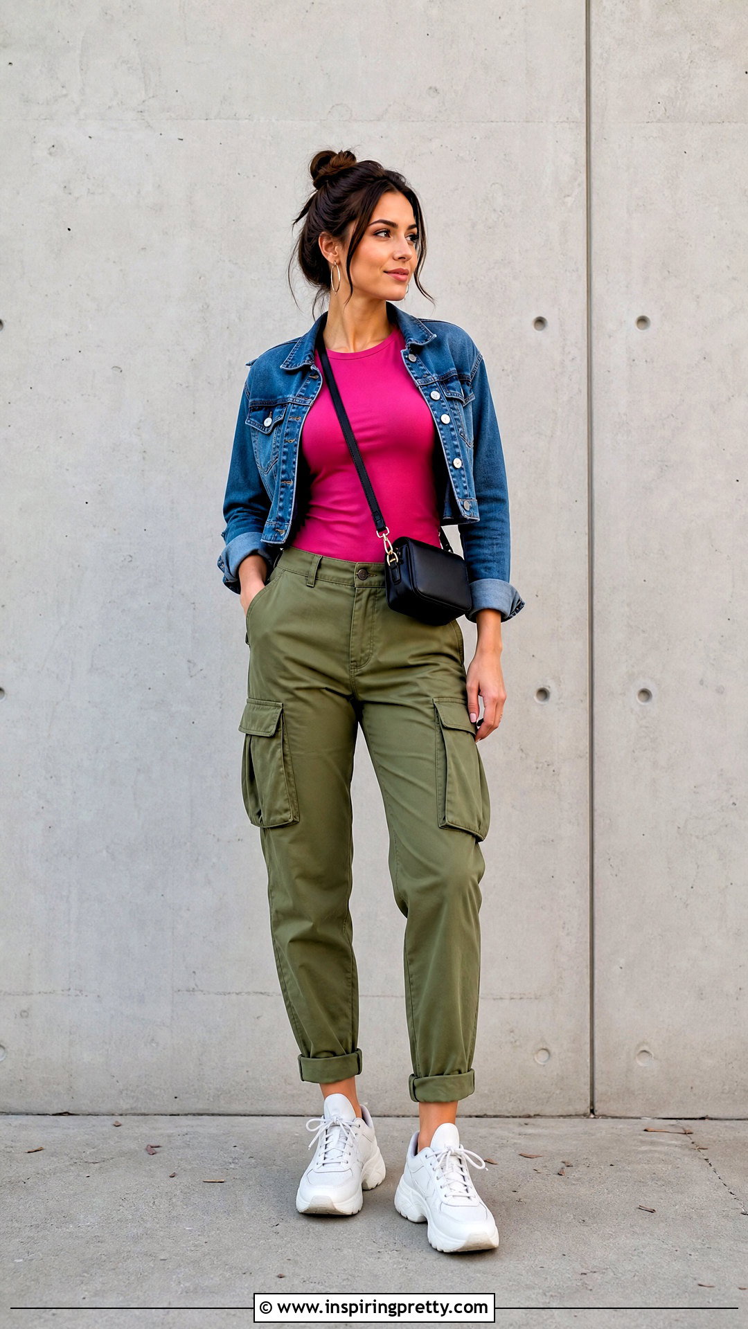 Pink Top With Cargo Pants - 50 pink top outfit ideas