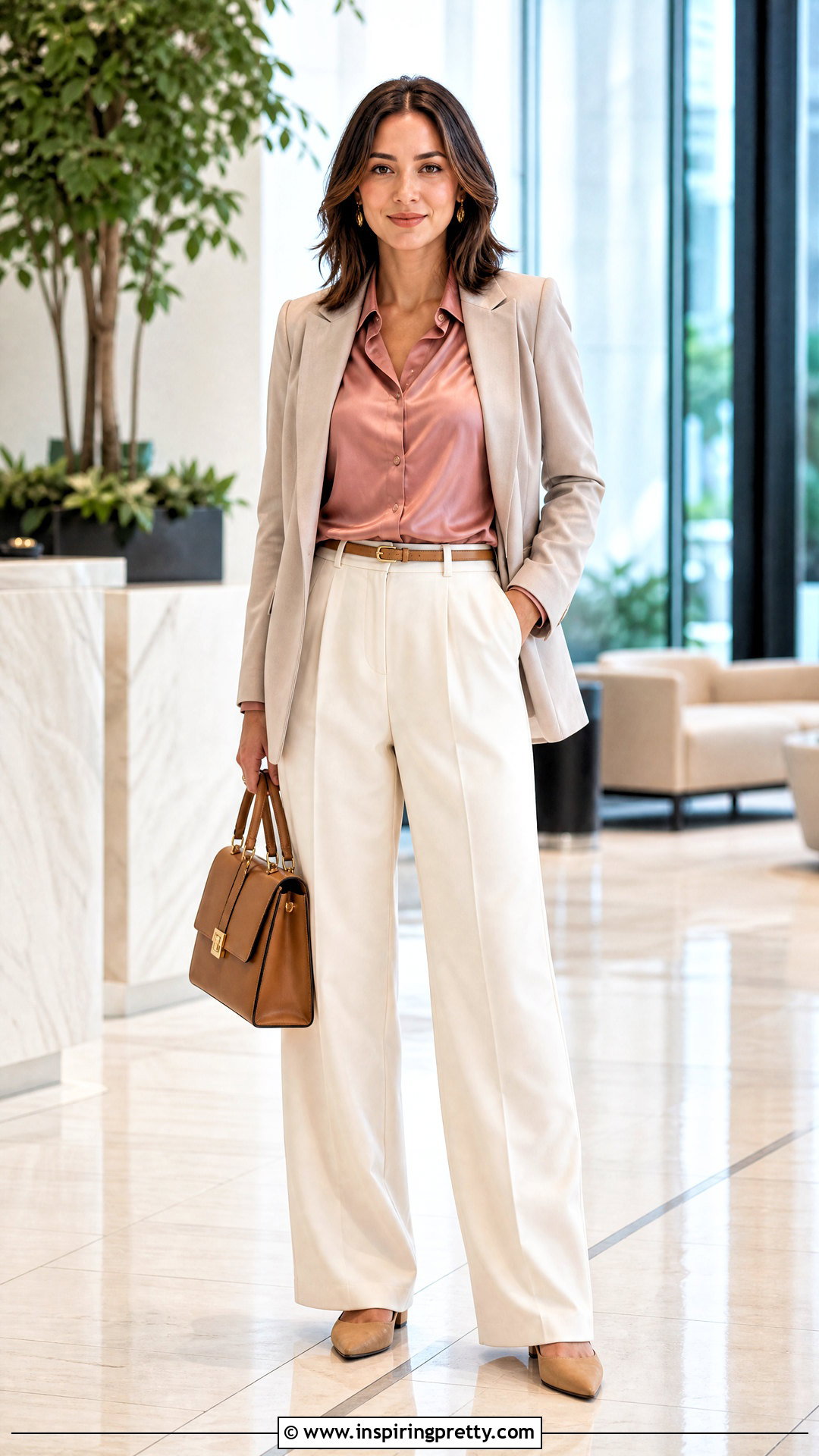 Pink Top With Cream Trousers - 50 pink top outfit ideas