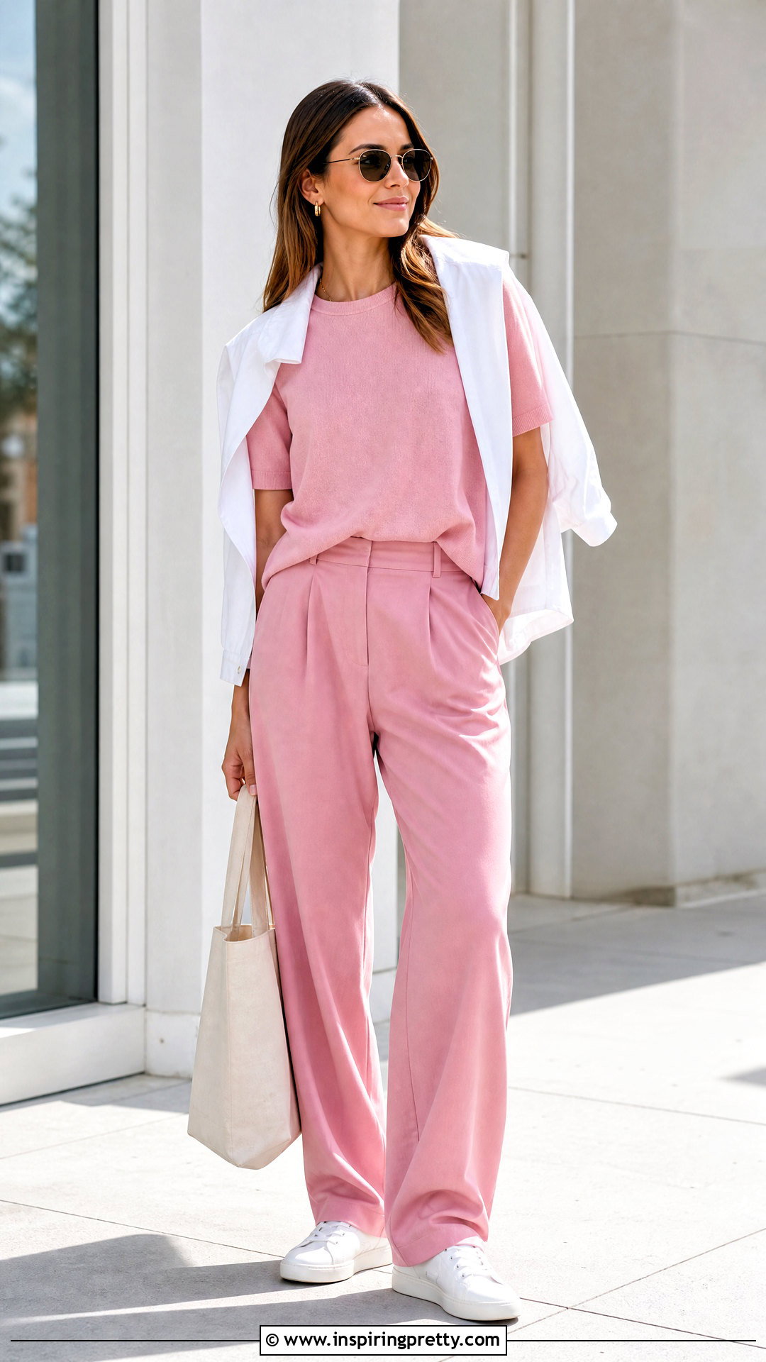 Pink Top With Matching Pink Trousers - 20 Casual Outfit With Pink Top And Accessories