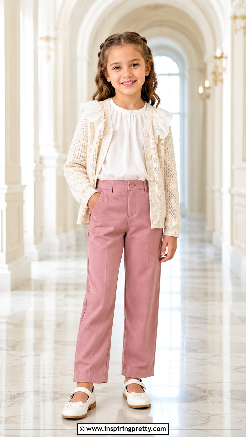 Pink Trousers And White Blouse Outfit - 50 trouser and top for kids