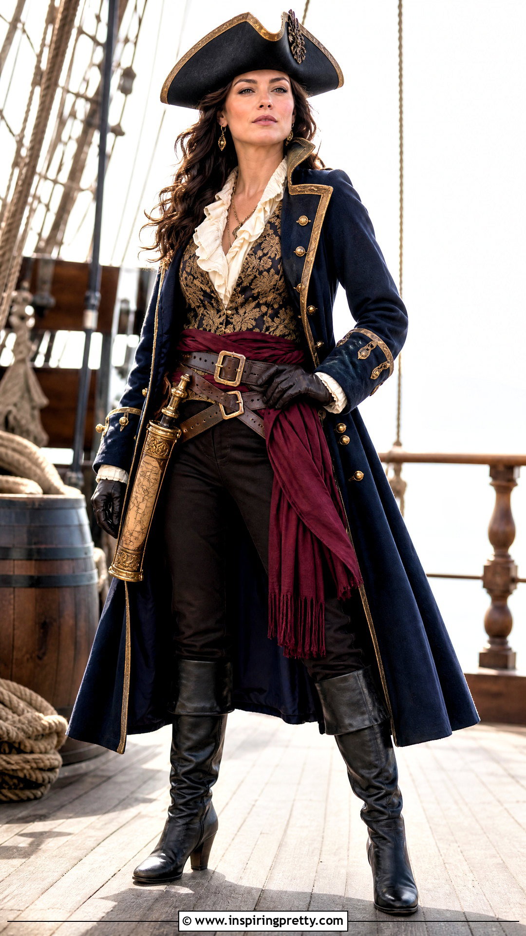 Pirate Captain Coat With Vest And Trousers - 25 female pirate top outfit ideas