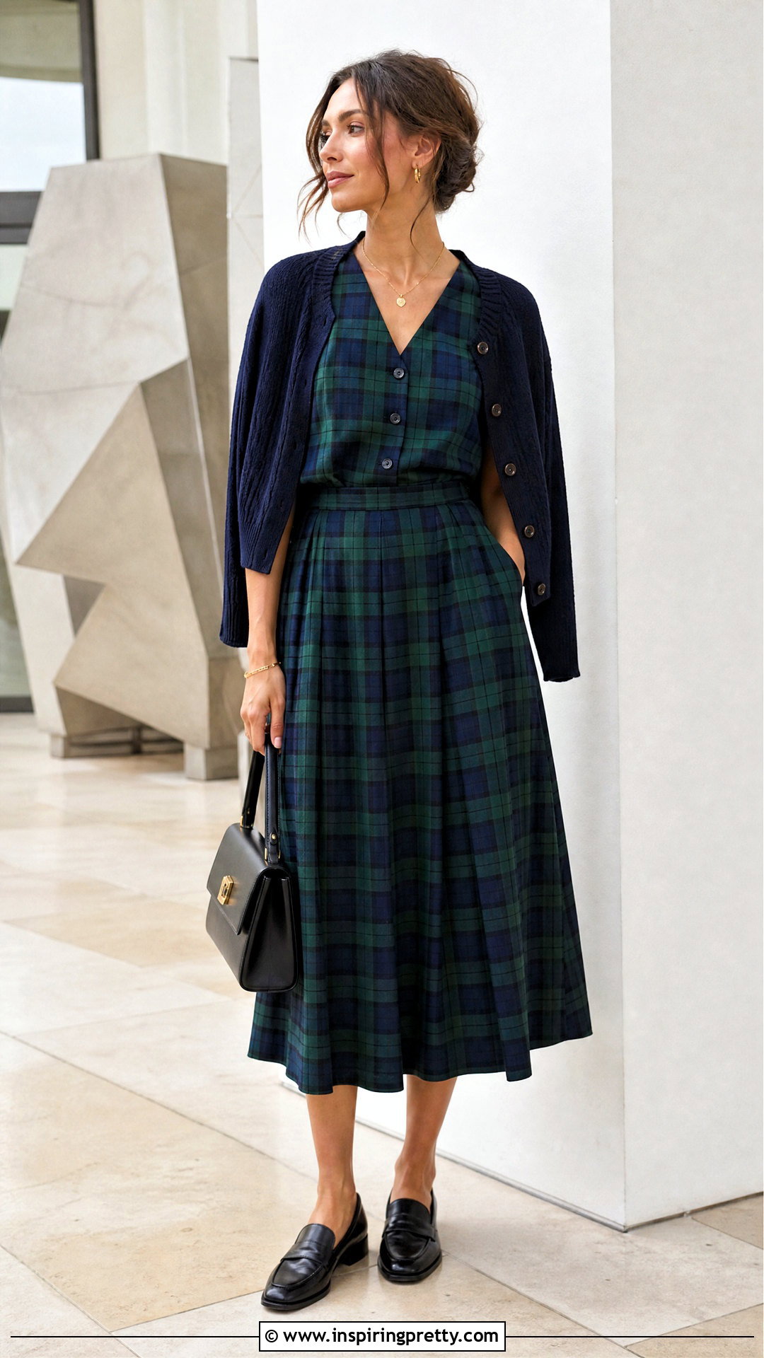 Plaid Button Up Tank Top With A Matching Plaid Skirt - 20 Plaid Button Up Tank Top outfit ideas