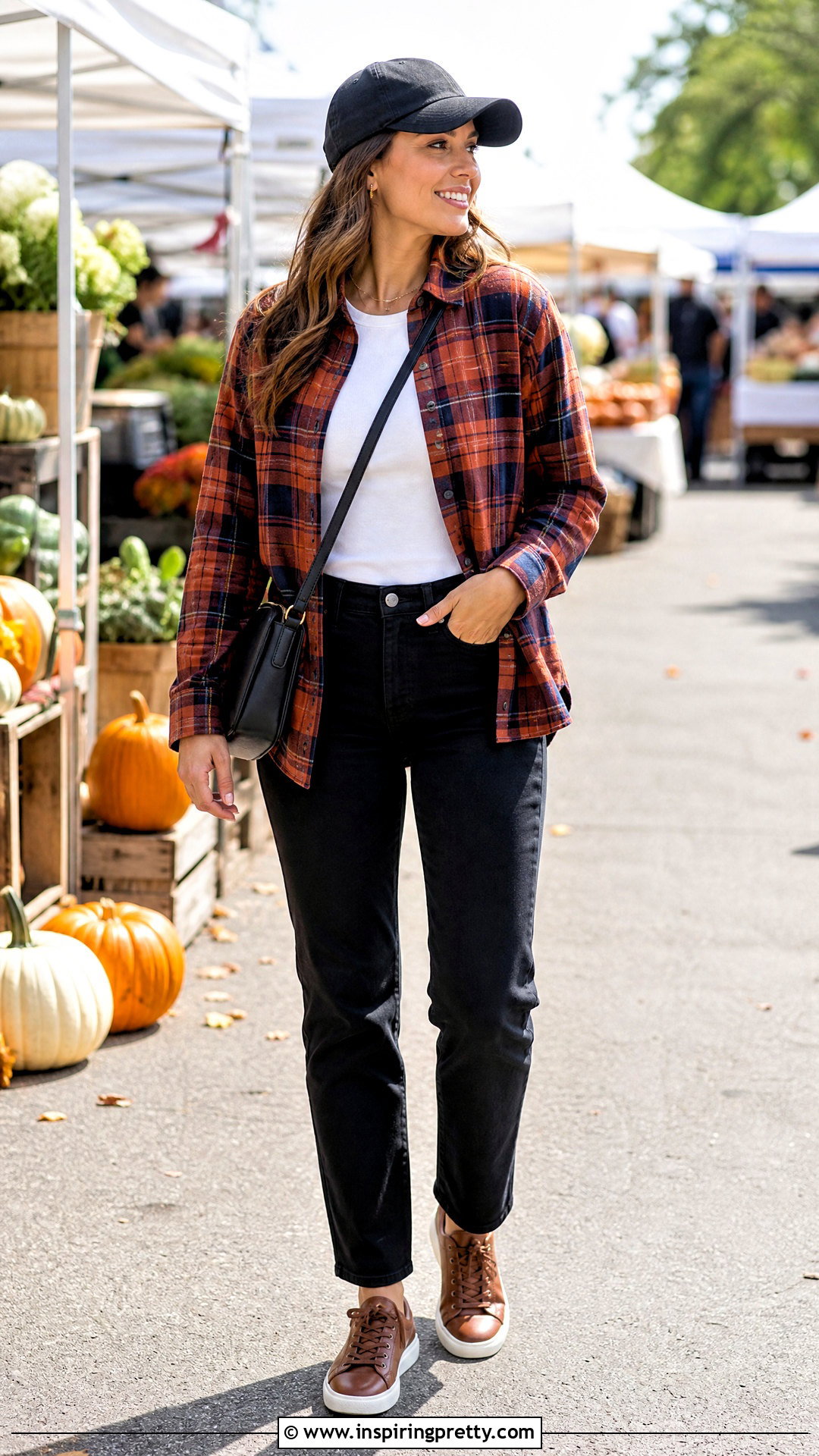 Plaid Flannel Autumn Top With Black Jeans - 50 autumn tops outfit ideas