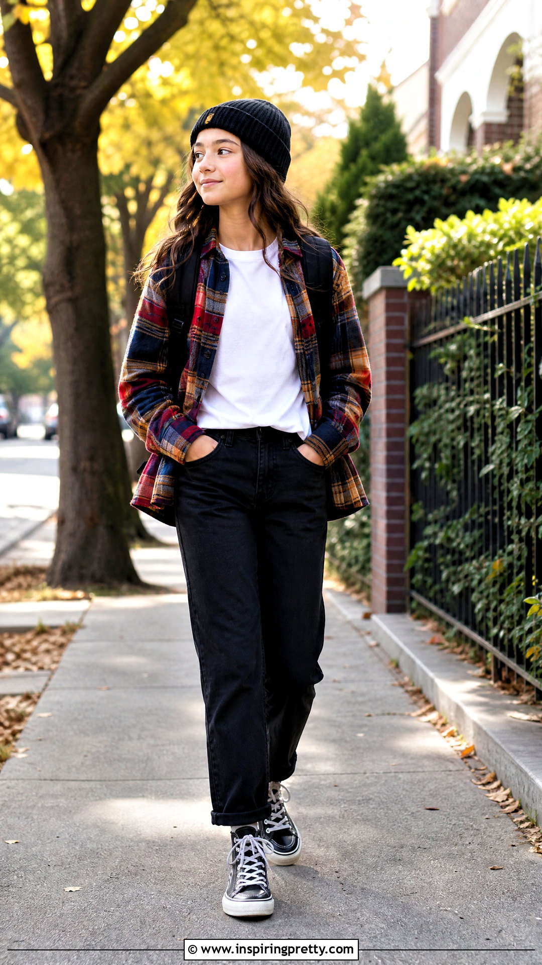Plaid Flannel Long Sleeve Top With Black Jeans - 25 long sleeve tops for girls