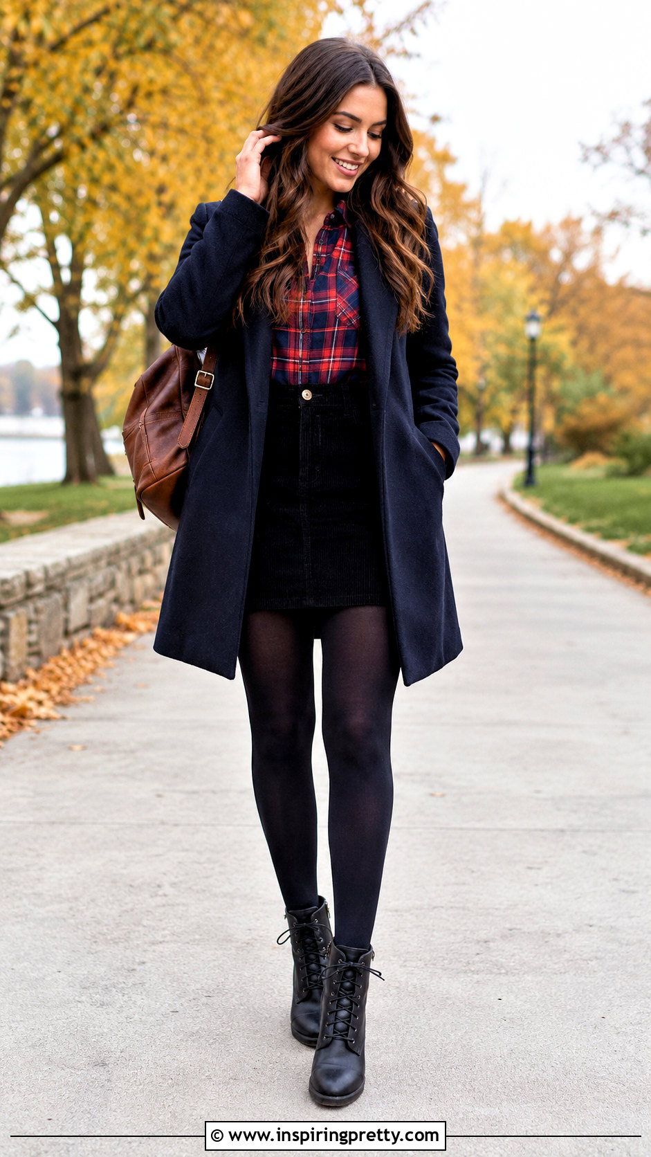 Plaid Flannel Shirt And Corduroy Skirt Outfit - 25 tops to wear with corduroy skirts