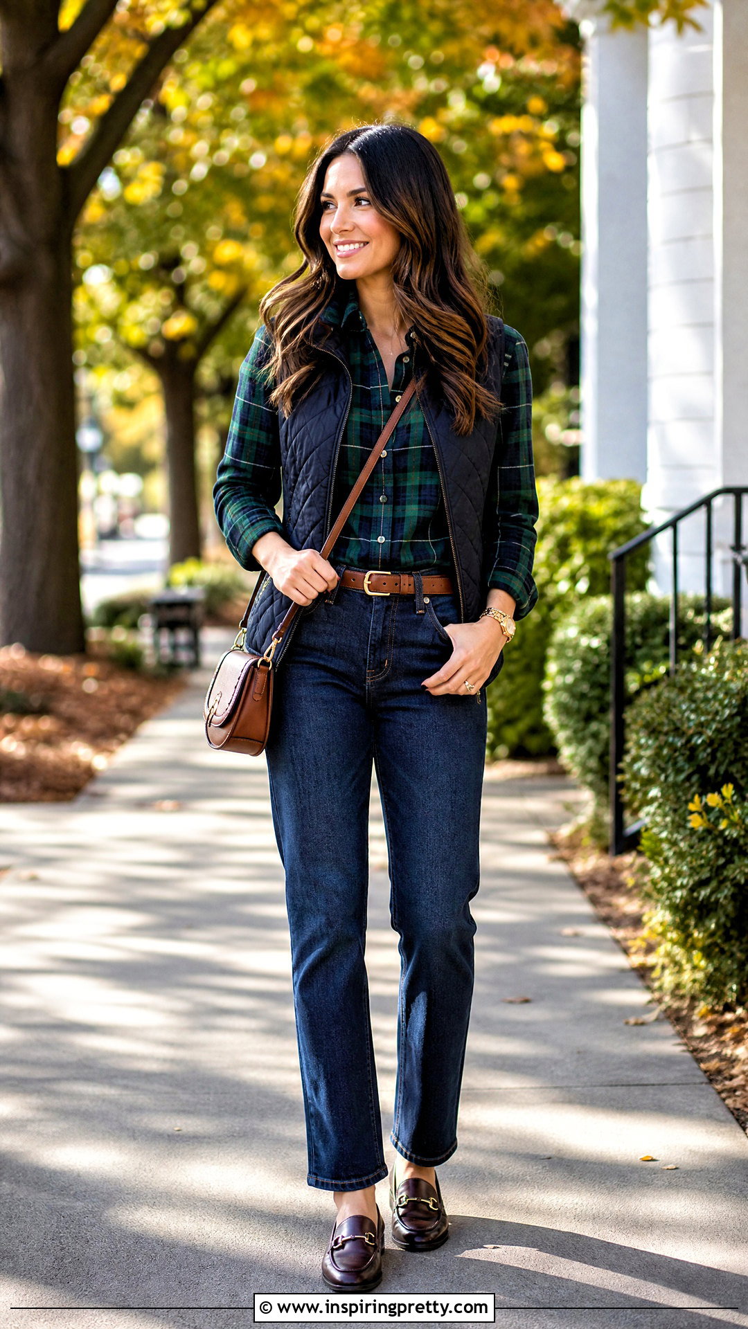 Plaid Flannel Shirt With Dark Jeans And Loafers - 50 preppy tops outfit ideas