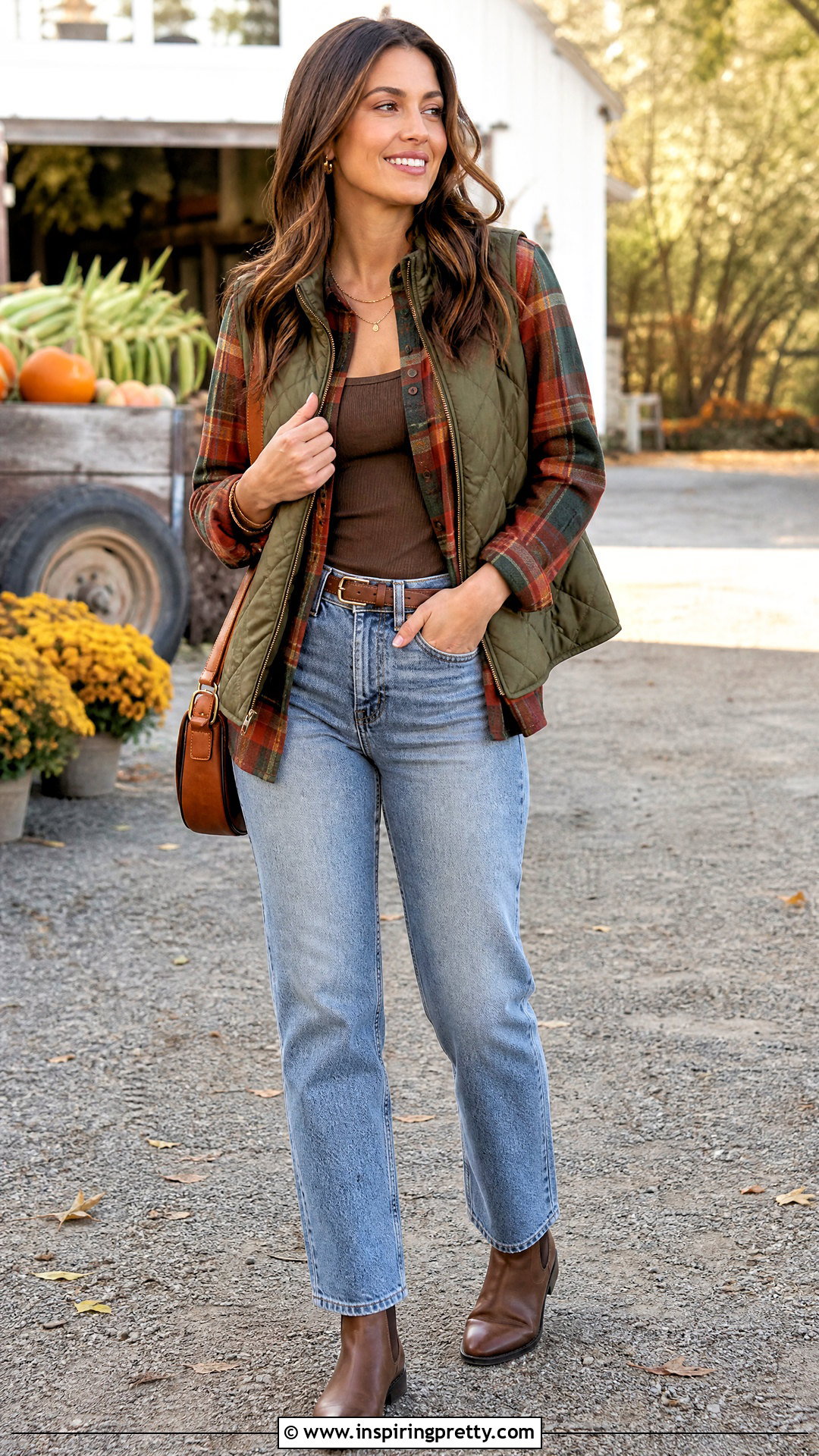 Plaid Flannel Shirt With Straight Leg Jeans - 20 Stylish Tops For Fall Outfits