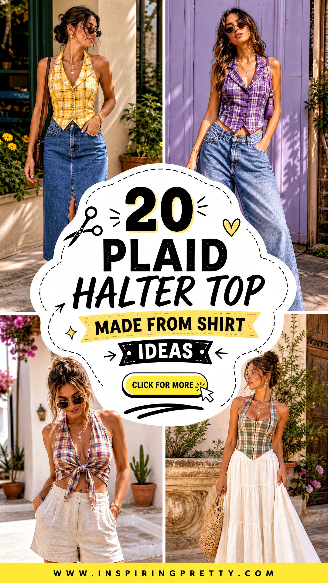 20 Plaid Halter Top Made From Shirt Ideas for DIY Style - 20 Plaid Halter Top Made From Shirt Ideas for DIY Style