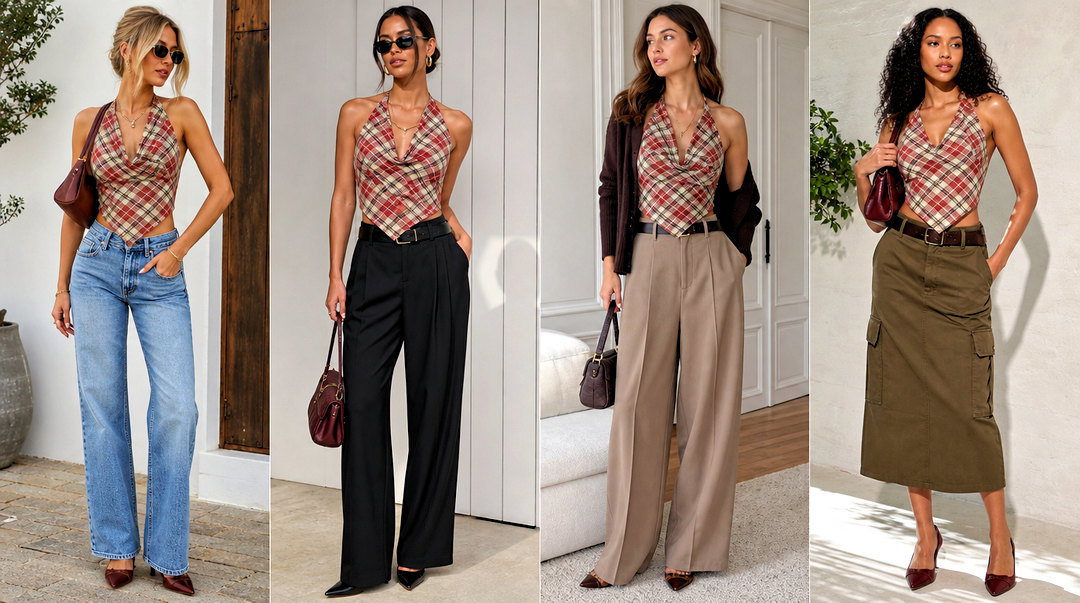 20 Plaid Halter Top Outfit Ideas for Modern Preppy Style