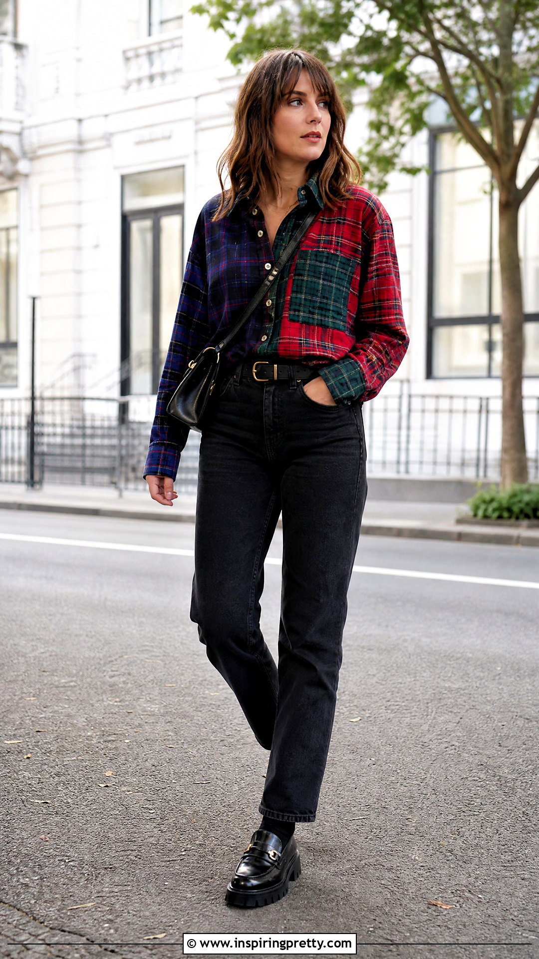 Plaid Patchwork Top Outfit - 50 patchwork top outfit ideas