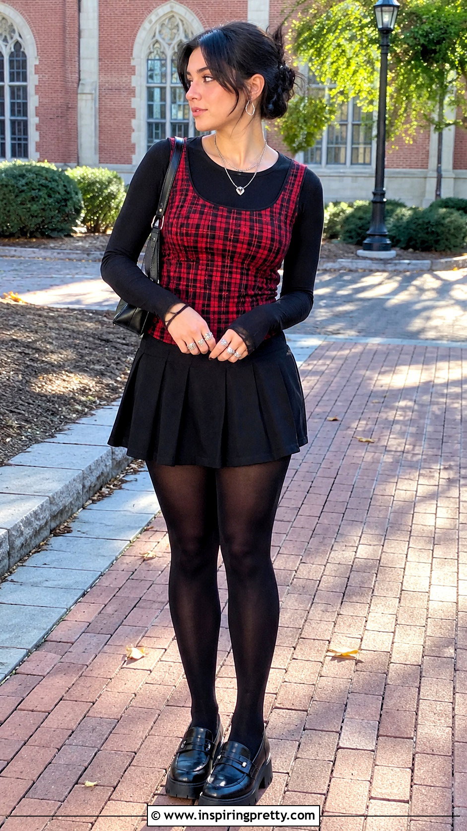 Plaid Tank Top Over Black Shirt s Outfit - 20 Tank Top Over Shirt 2000S