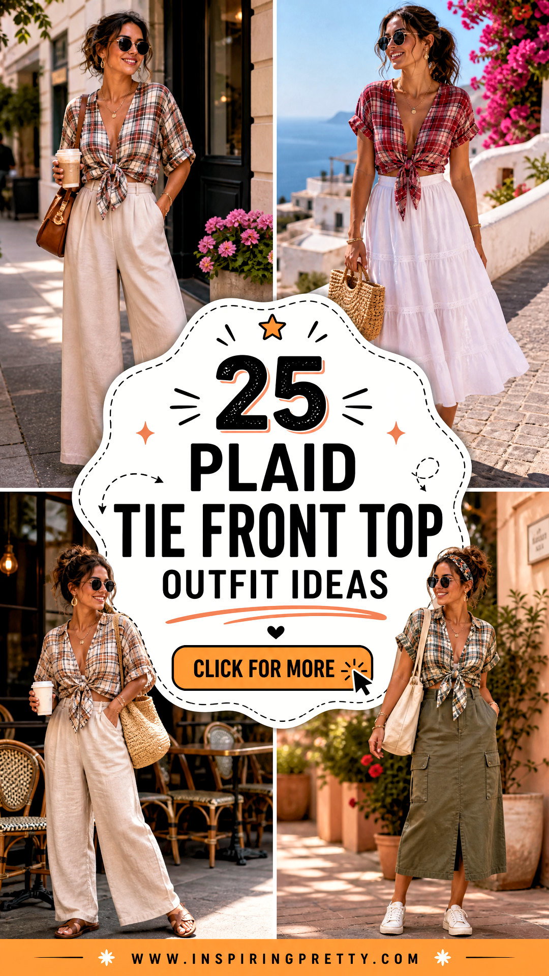 25 Plaid Tie Front Top Outfit Ideas for Charming Weekend Style - 25 Plaid Tie Front Top Outfit Ideas for Charming Weekend Style