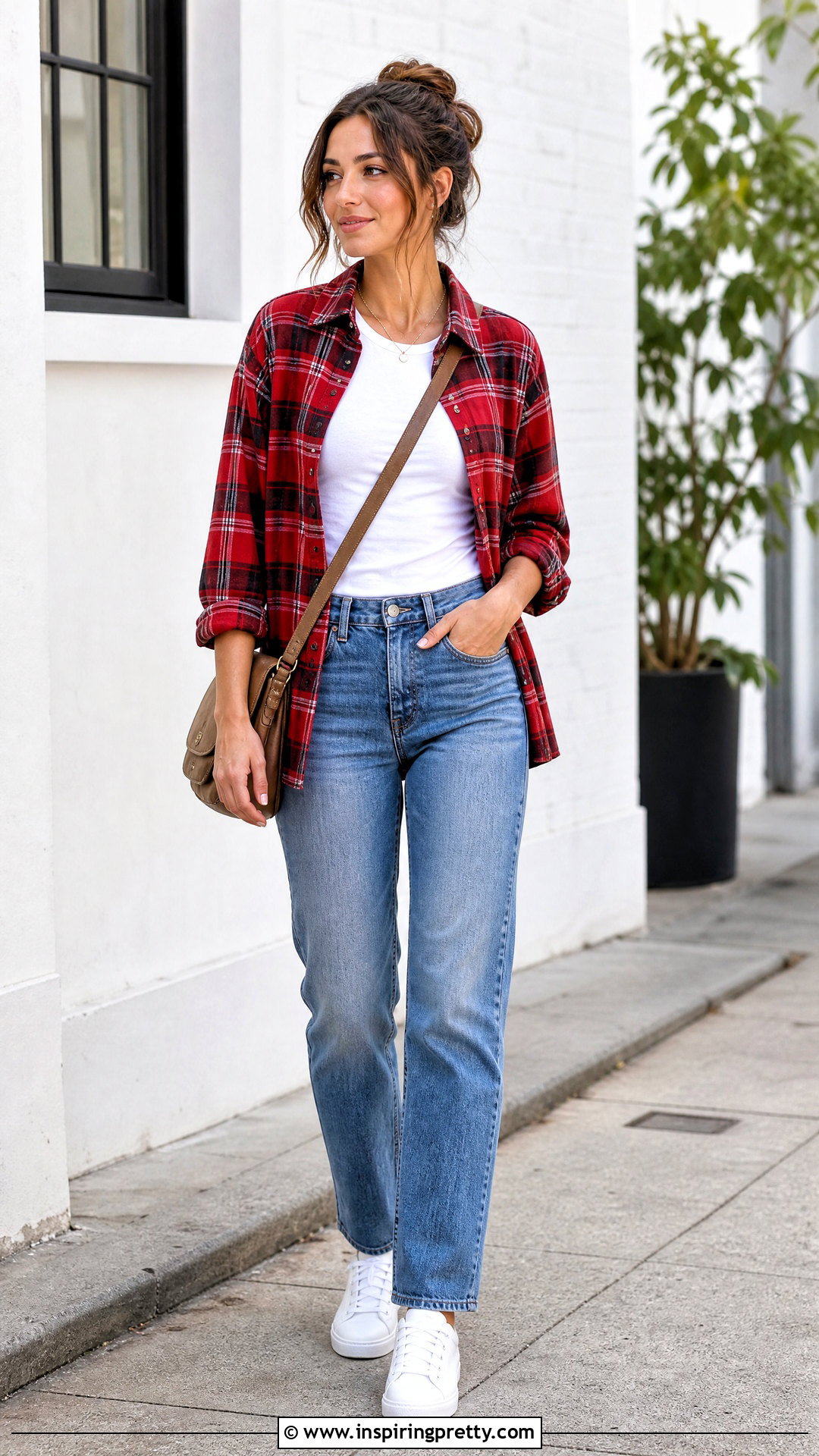 Plaid Top Over A T Shirt - 50 plaid top outfit ideas