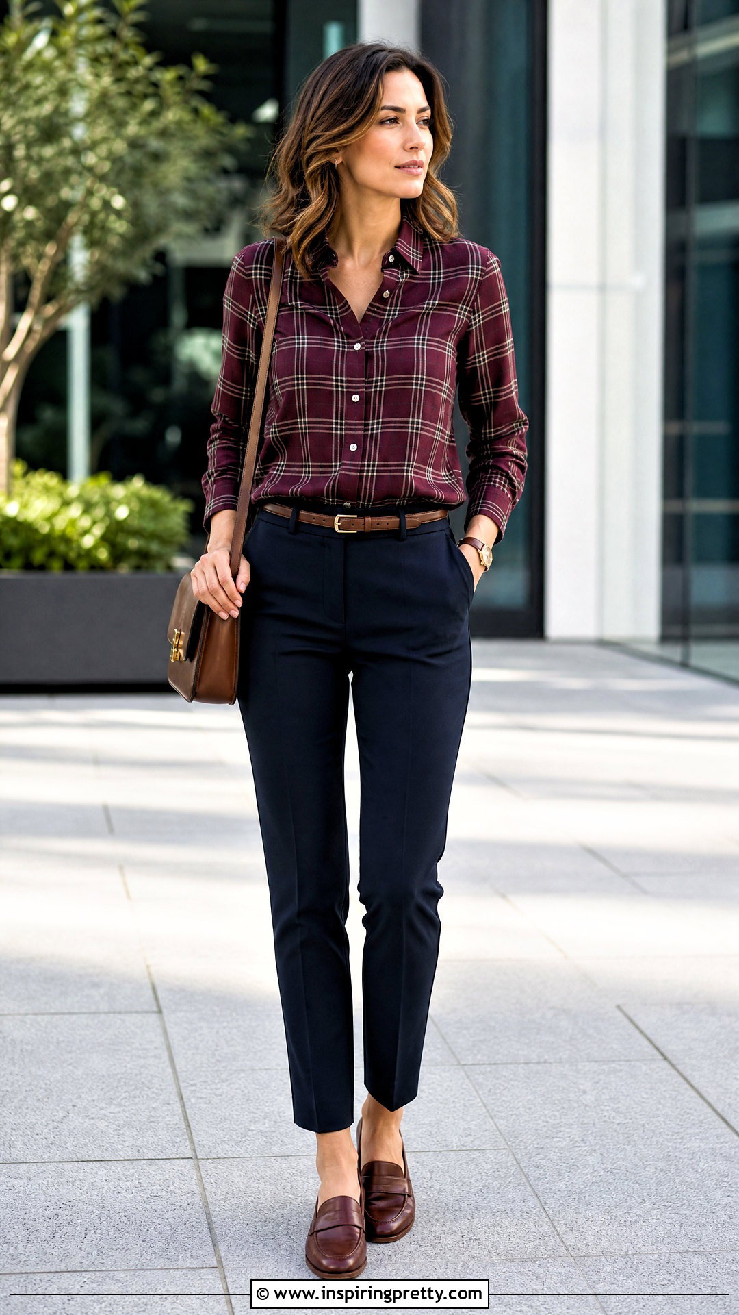 Plaid Top With Loafers - 50 plaid top outfit ideas
