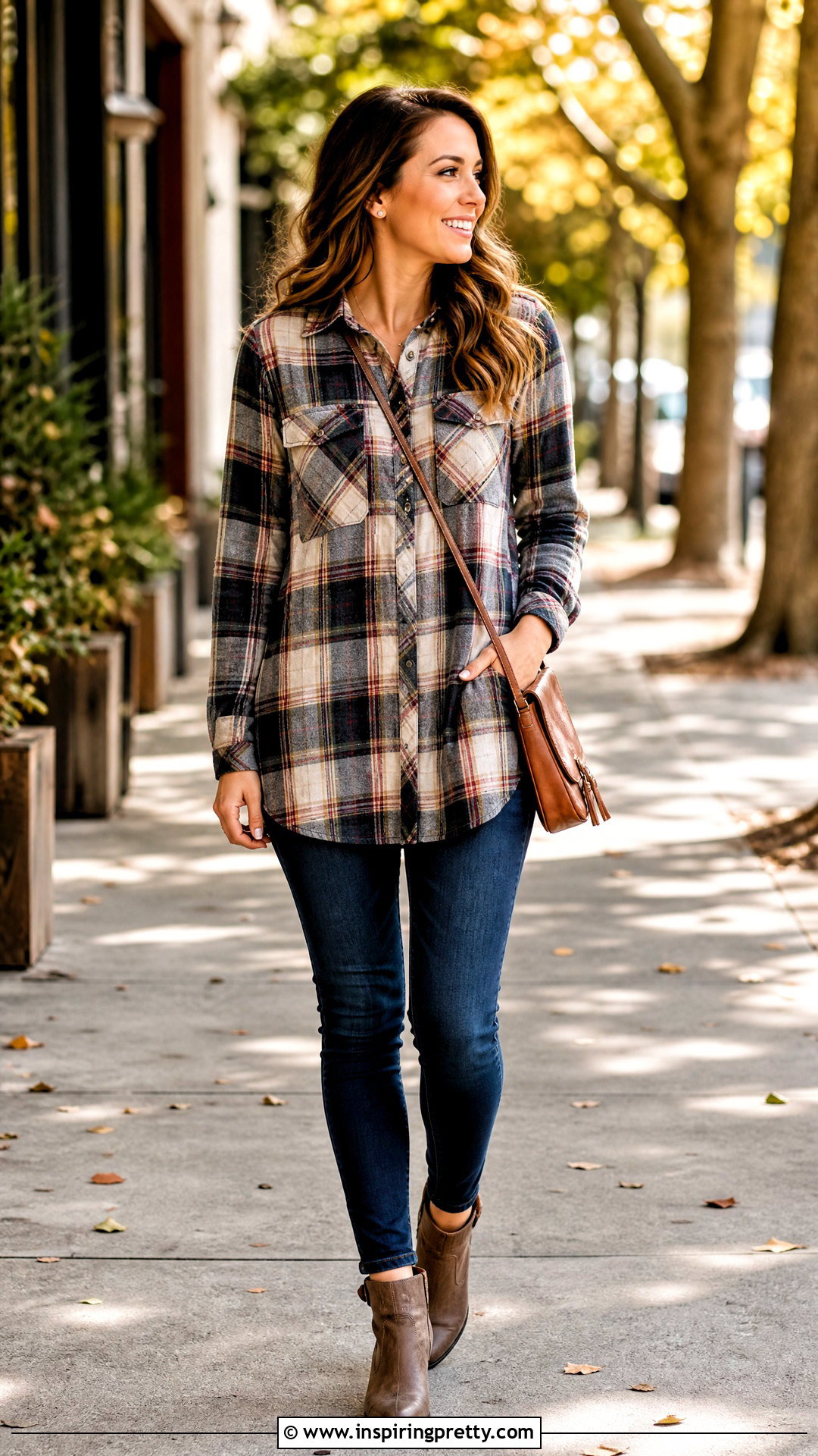 Plaid Tunic Top With Pockets And Skinny Jeans - 20 tunic tops with pockets