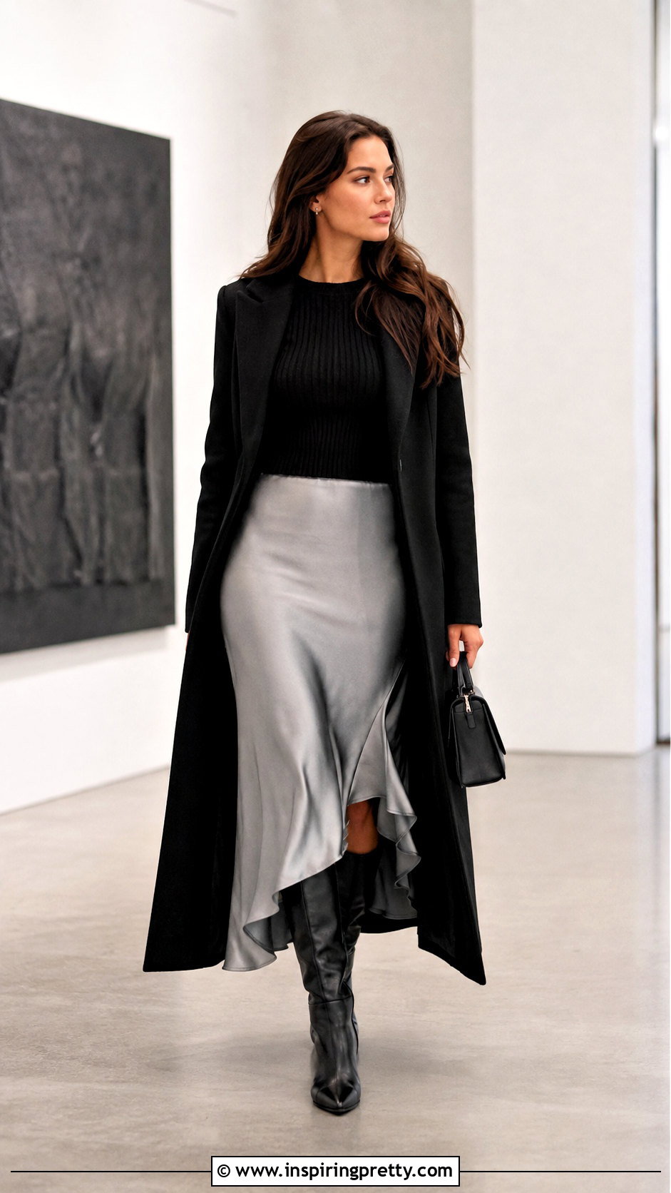 Plateado Asymmetric Skirt And Black Knit Outfit - 50 top plateado outfit ideas