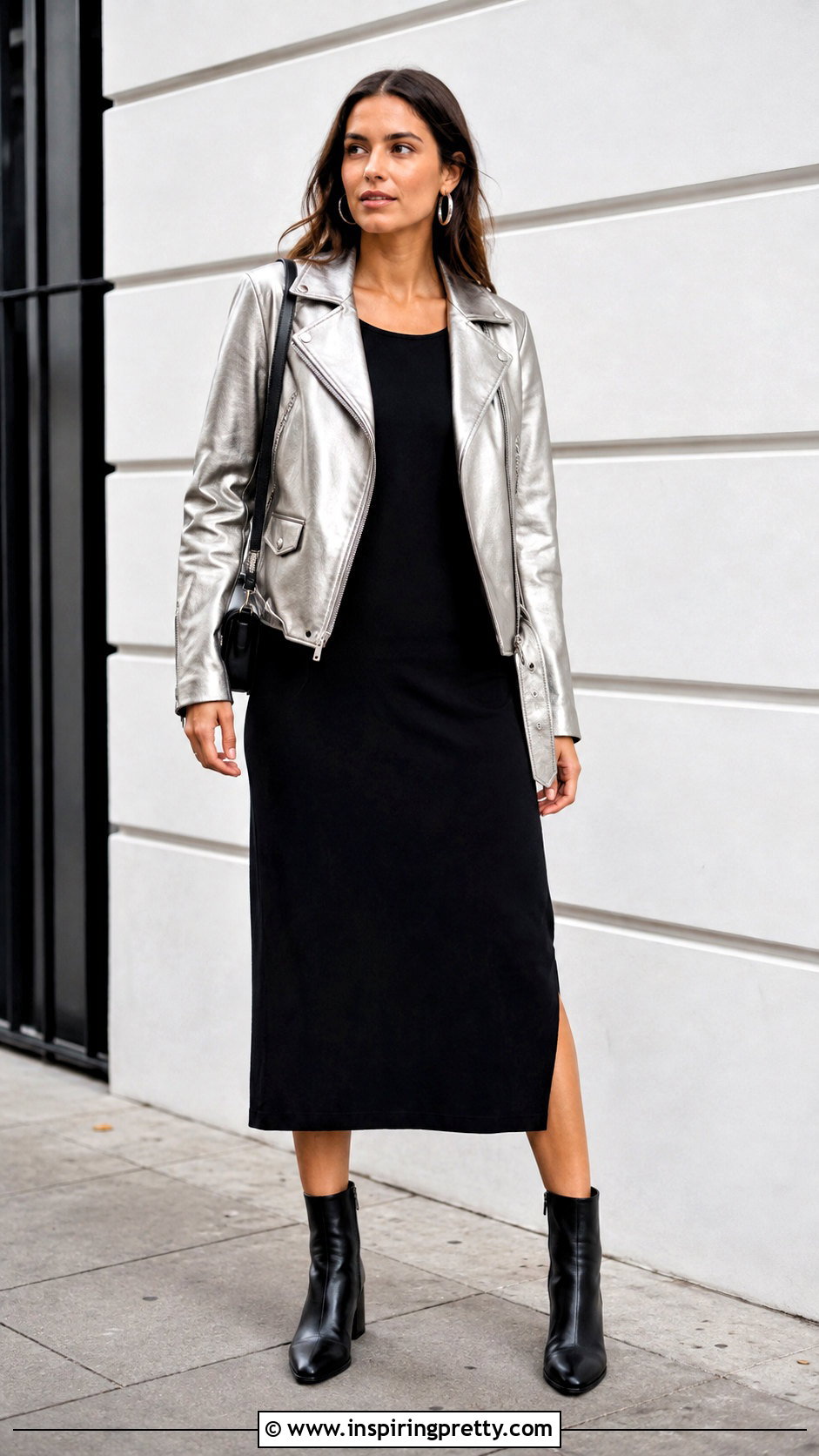 Plateado Biker Jacket And Black Dress Outfit - 50 top plateado outfit ideas