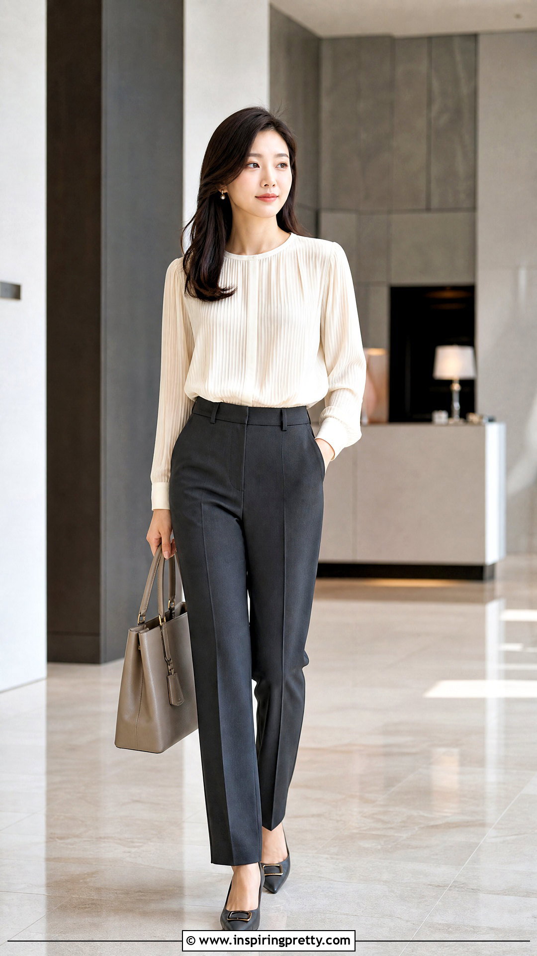 Pleated Blouse Outfit - 50 korean tops for women
