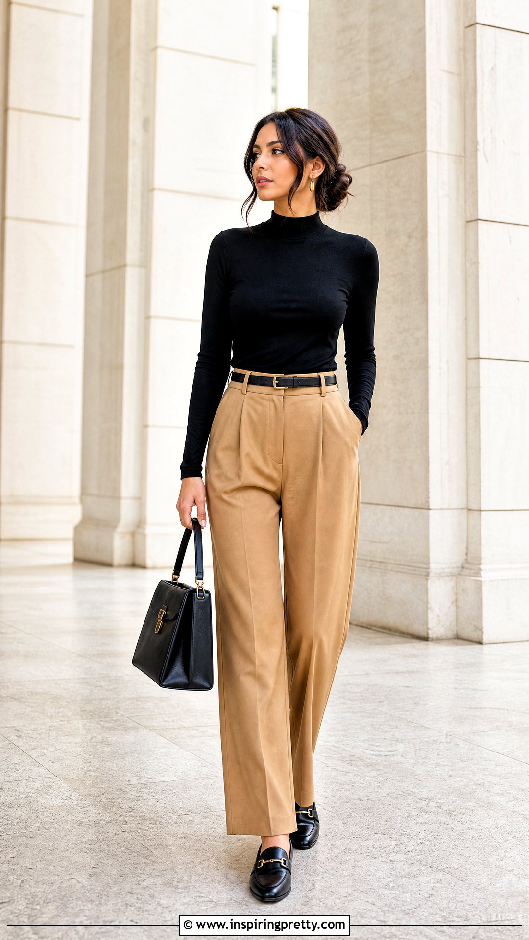 Pleated Pants And Bodysuit - 50 pants and top outfit classy ideas