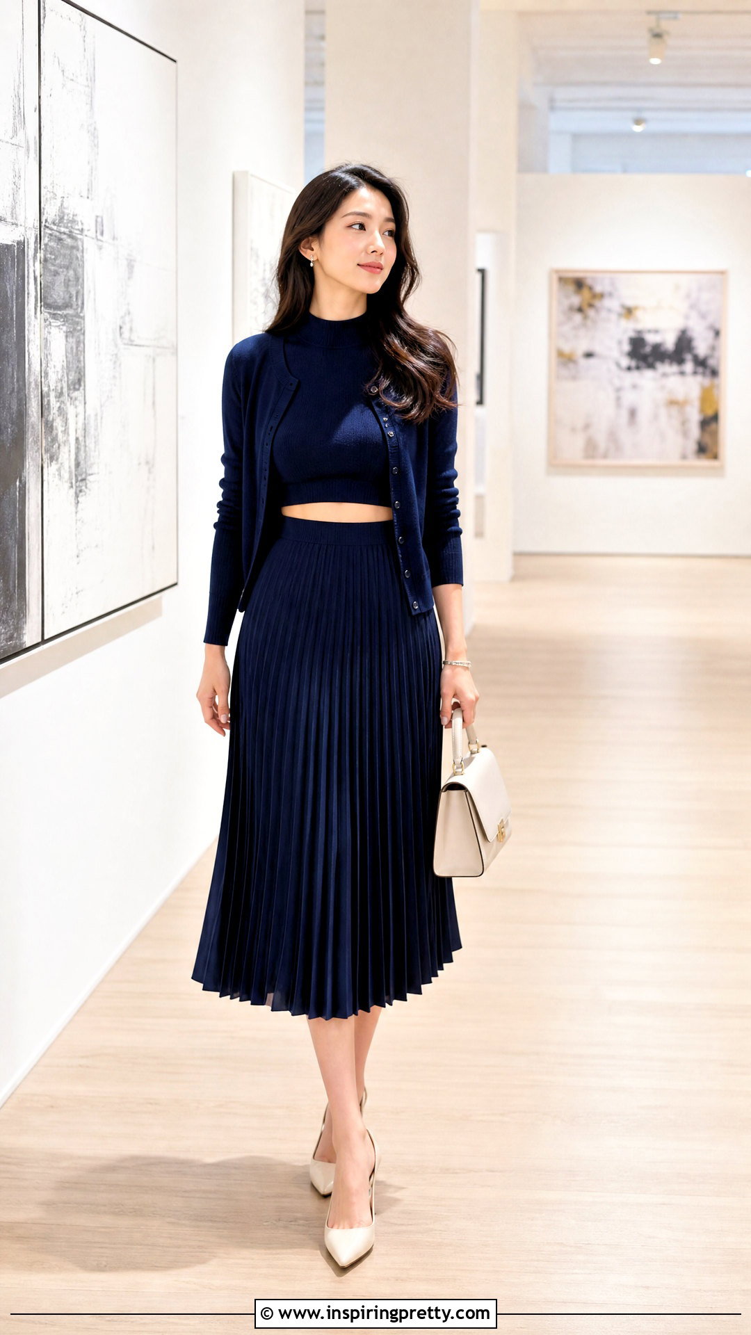 Pleated Skirt Crop Top Outfit - 20 Petite Crop Tops outfit ideas