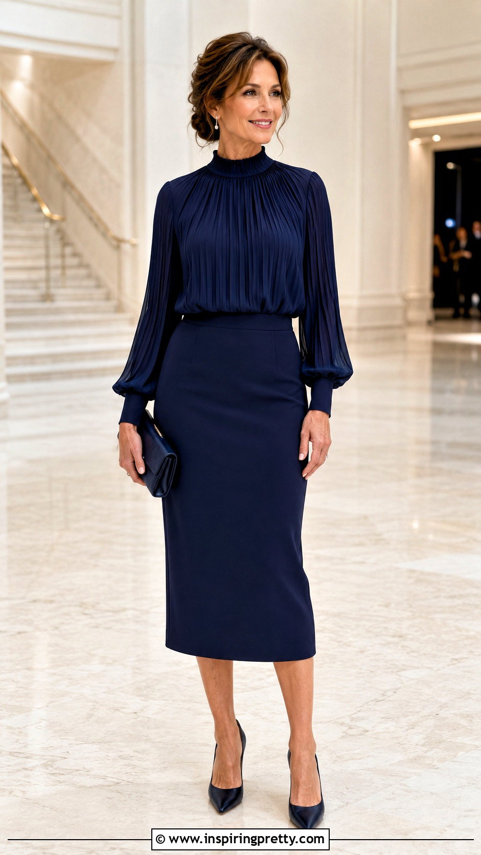 Pleated Top With Column Skirt - 50 going out tops night out ideas