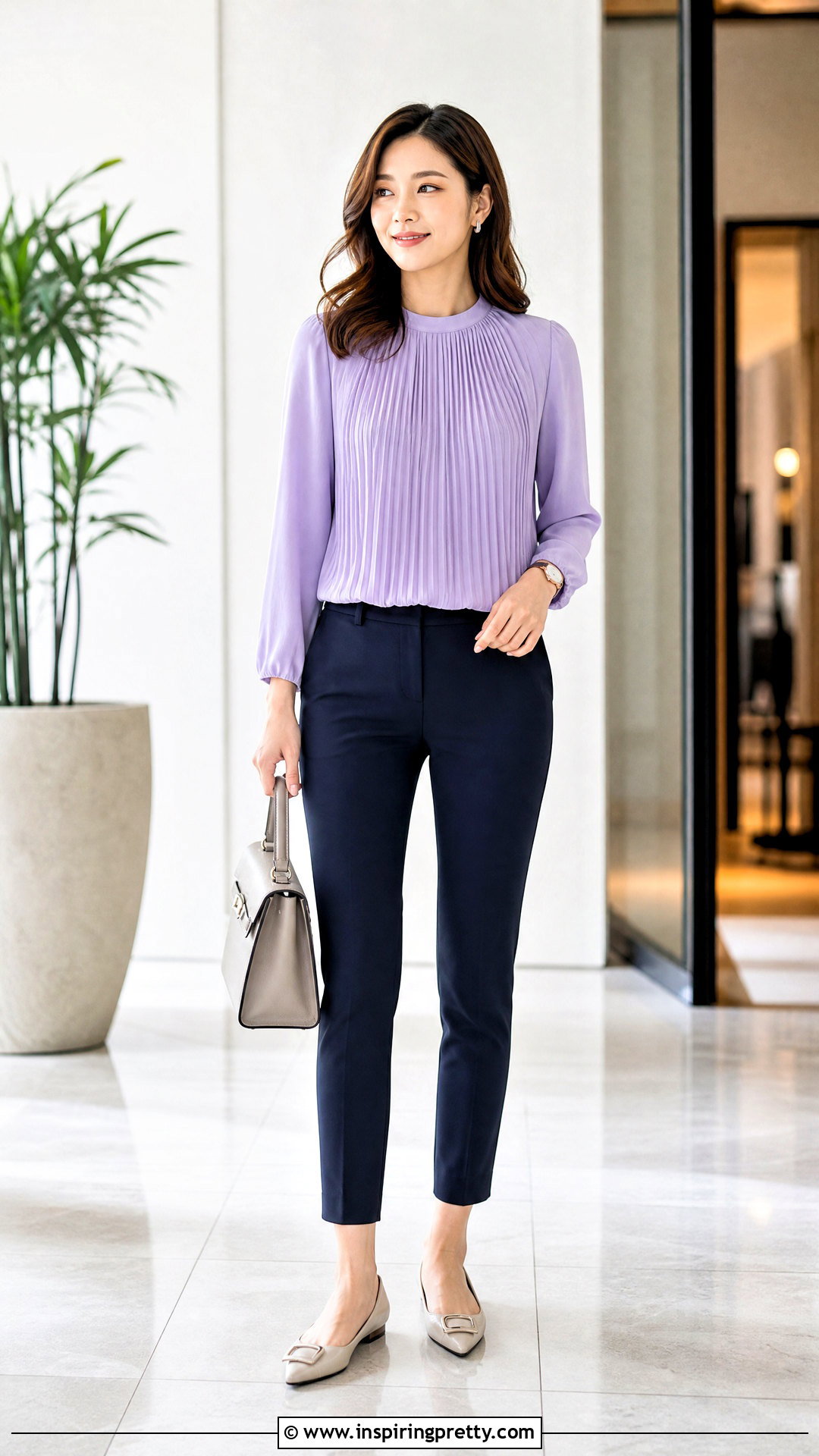 Pleated Top With Cropped Trousers - 20 Pleated Top Fashion ideas