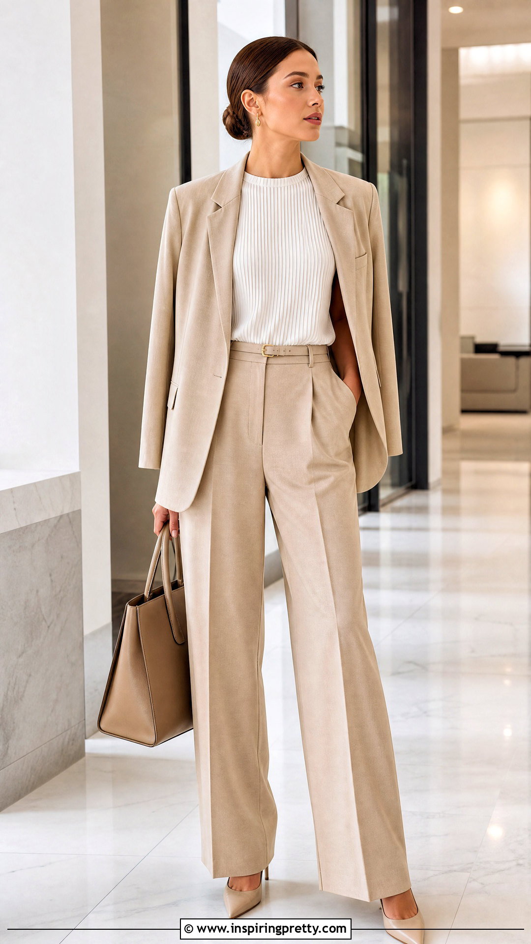 Pleated Top With Relaxed Suit - 50 pleated top outfit ideas