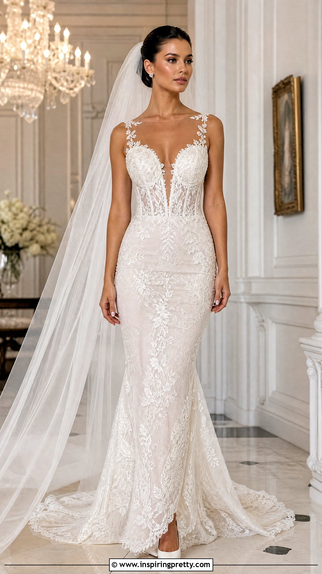 Plunging Mermaid Wedding Dress With Corset Top - 25 Mermaid Wedding Dress With Corset Top outfit ideas