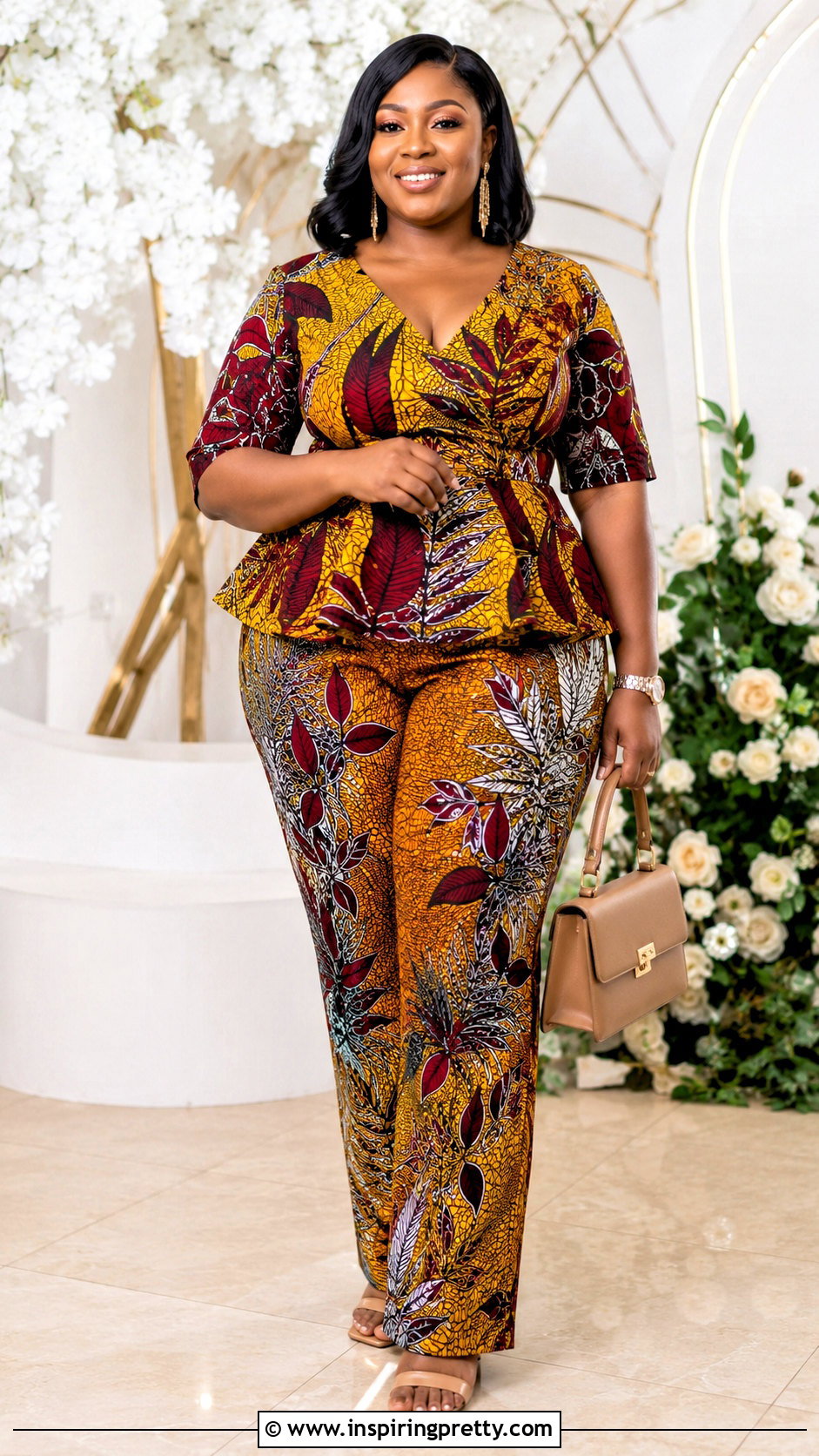 Plus Size Ankara Trousers And Peplum Top - 50 ankara trousers and top for women