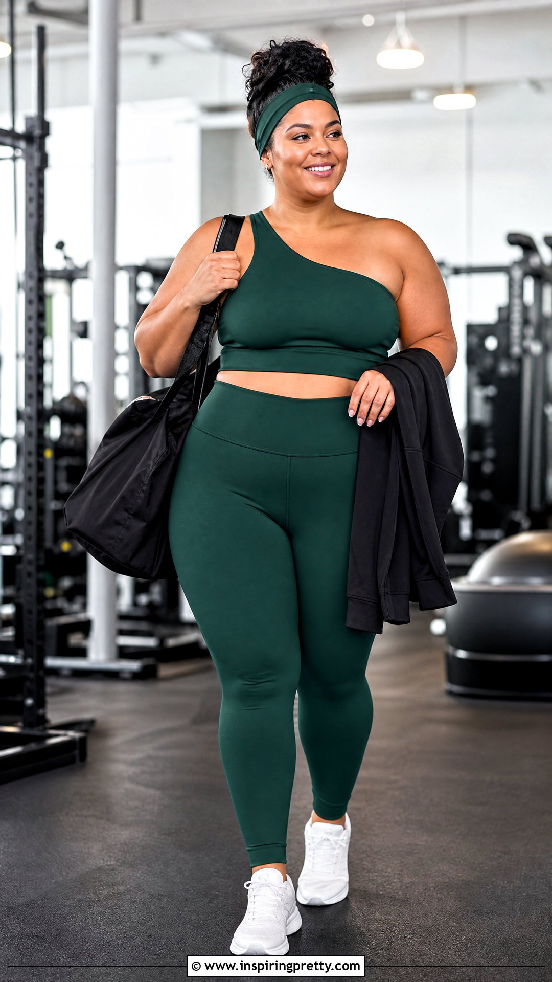 Plus Size Asymmetrical Workout Top With Supportive Leggings - 25 Asymmetrical Workout Top outfit ideas