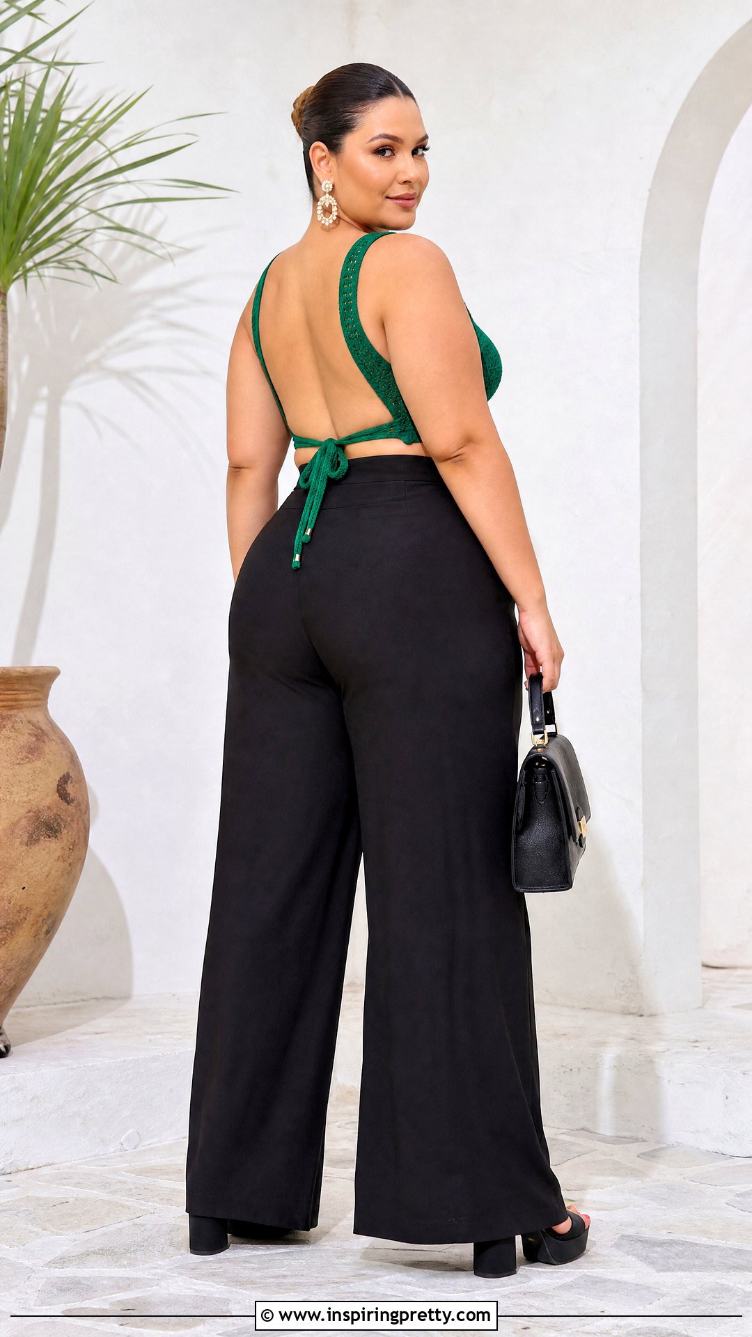 Plus Size Backless Crochet Top With Palazzo Pants - 50 backless crochet top outfit ideas
