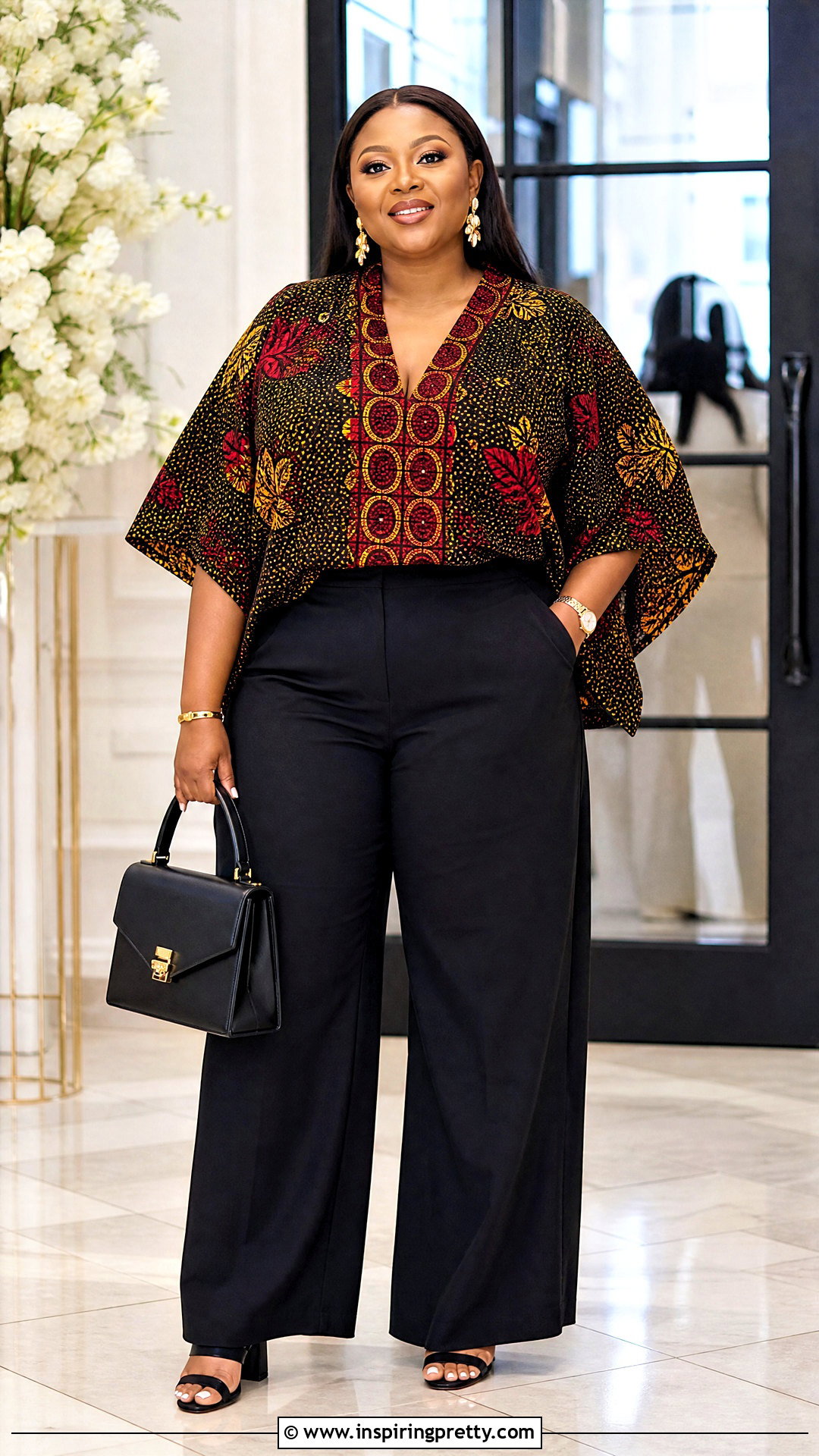 Plus Size Bubu Top With Wide Leg Trousers - 50 bubu top style ideas