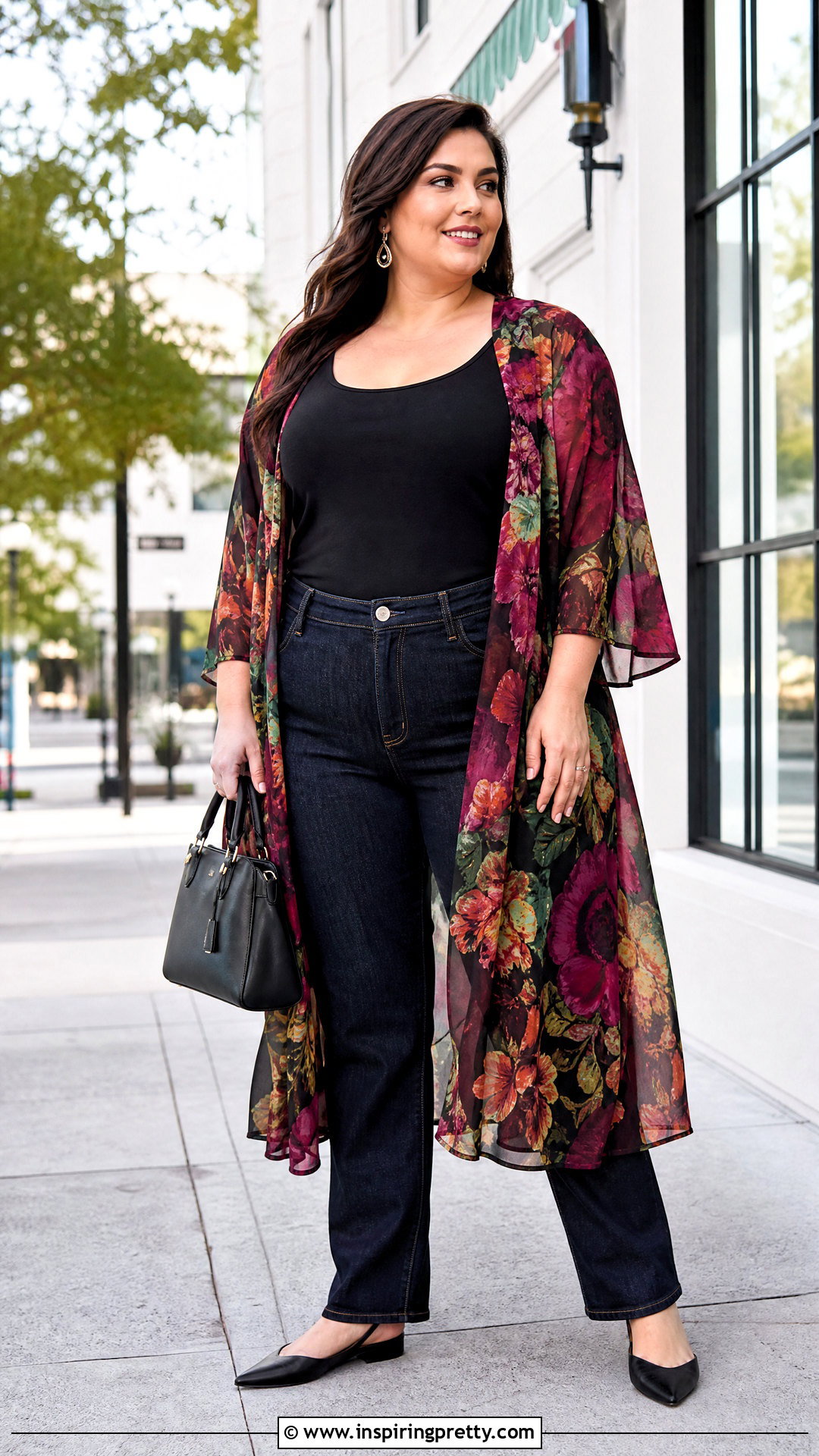 Plus Size Chiffon Shrug Top With Jeans And A Camisole - 20 Chiffon Shrug Top outfit ideas