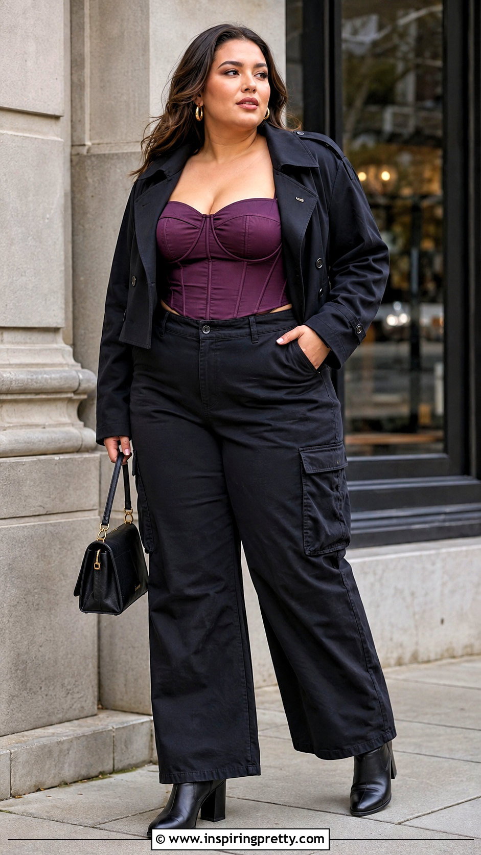 Plus Size Corset Top With Cargo Pants - 25 Cargo Corset Top outfit ideas