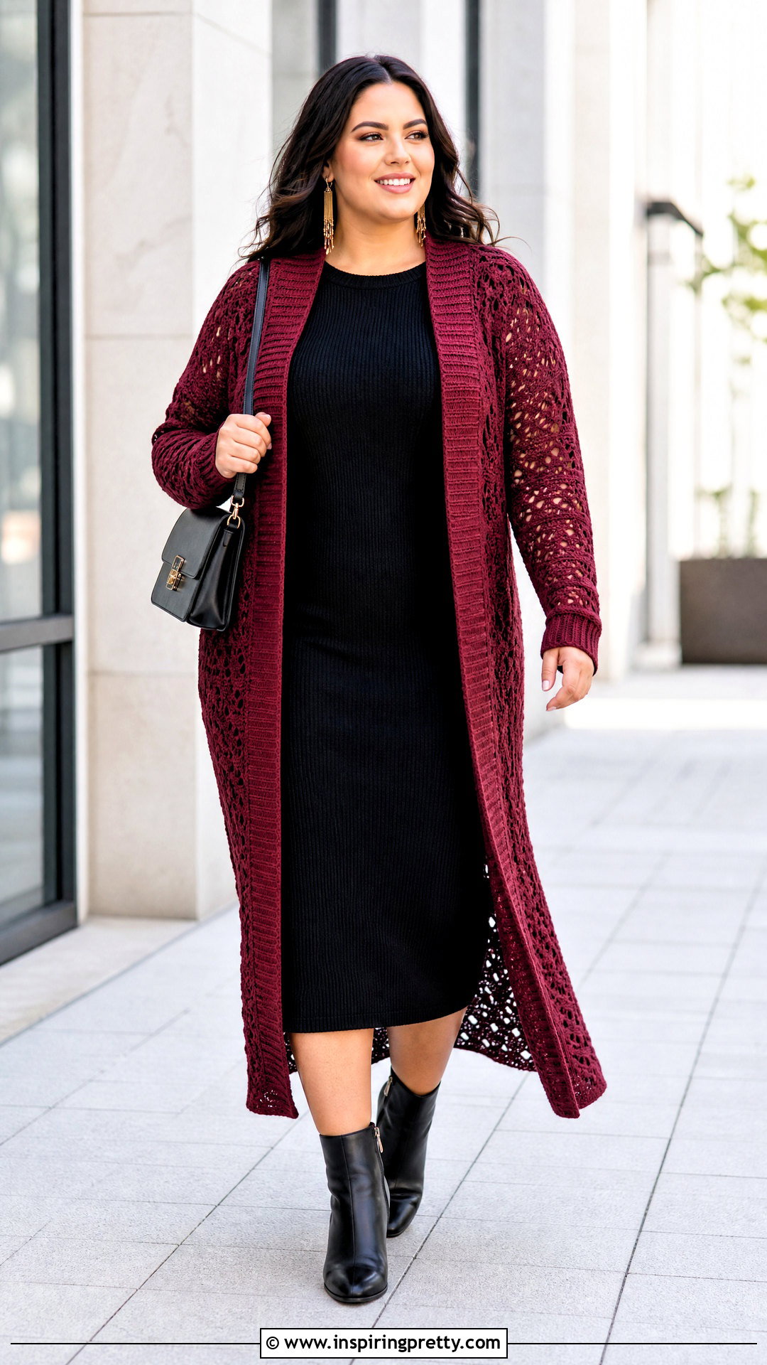 Plus Size Crochet Cardigan With Knit Dress Outfit - 50 top uncinetto schema ideas