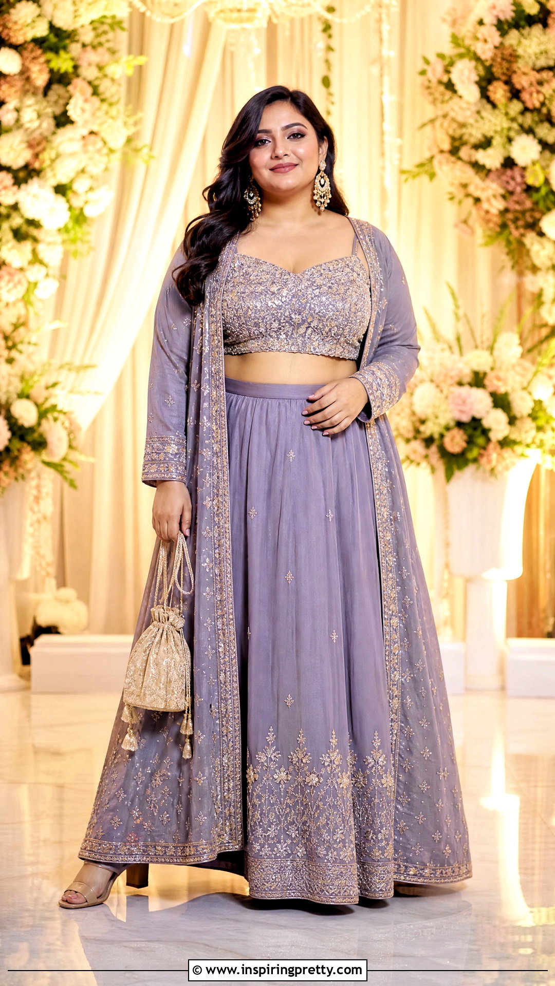 Plus Size Crop Top Lehenga With Long Jacket - 50 crop top lehenga with jacket outfit ideas