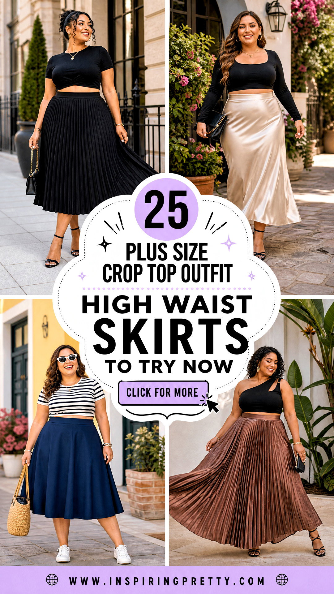 25 Plus Size Crop Top Outfit High Waist Skirts to Try Now - 25 Plus Size Crop Top Outfit High Waist Skirts to Try Now
