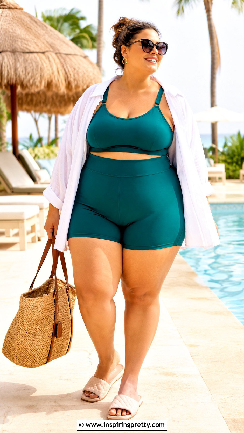 Plus Size Crop Top Swimsuit With Shorts - 25 crop top swimsuit with shorts