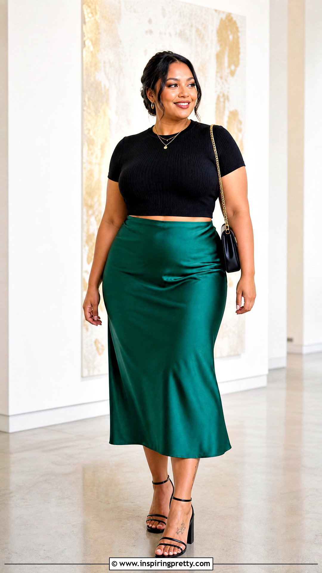 Plus Size Cropped Top With Slip Skirt - 20 plus size cropped top outfit ideas