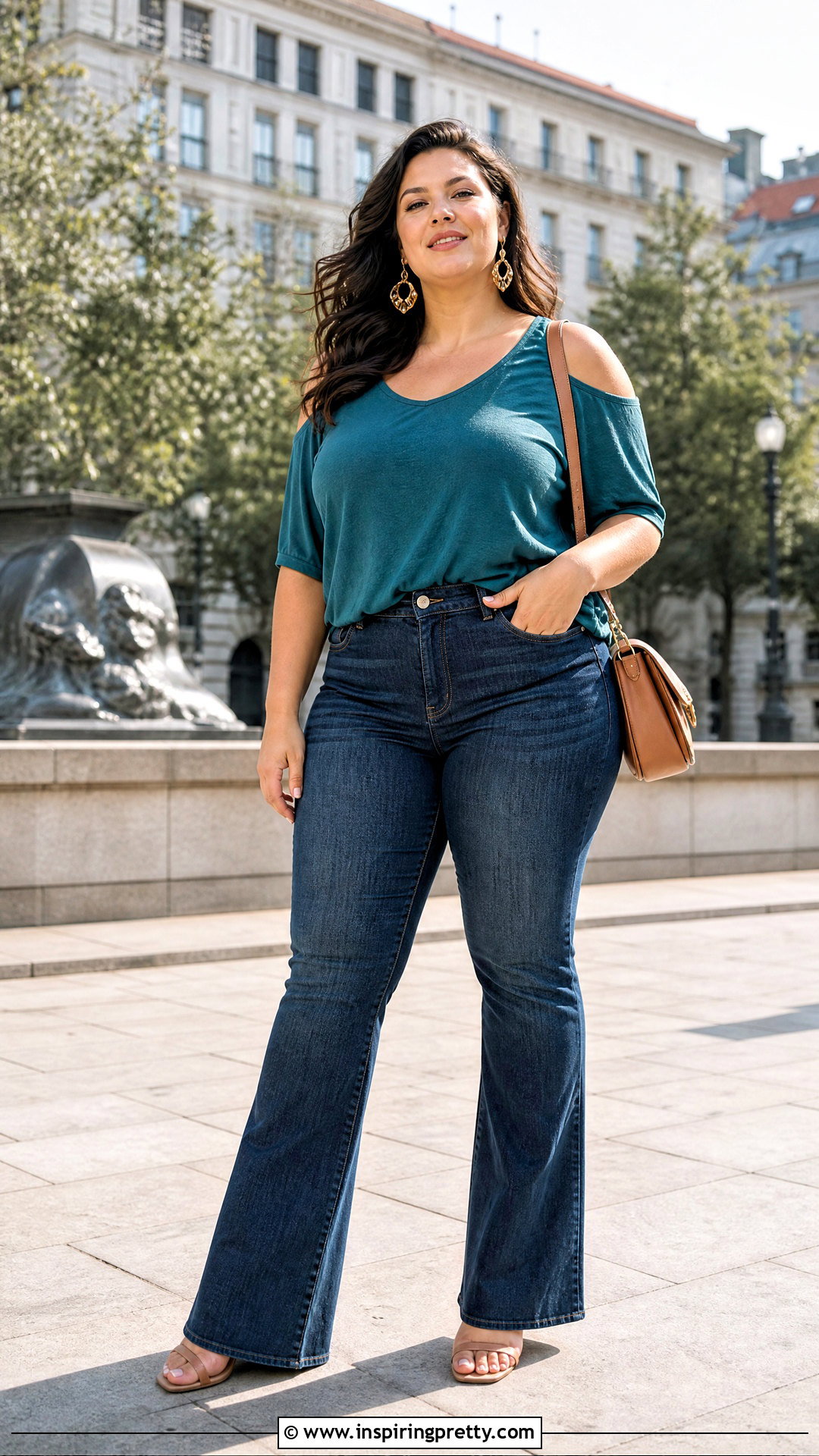 Plus Size DIY Cutout Top With High Rise Jeans - 20 diy cutout top outfit ideas